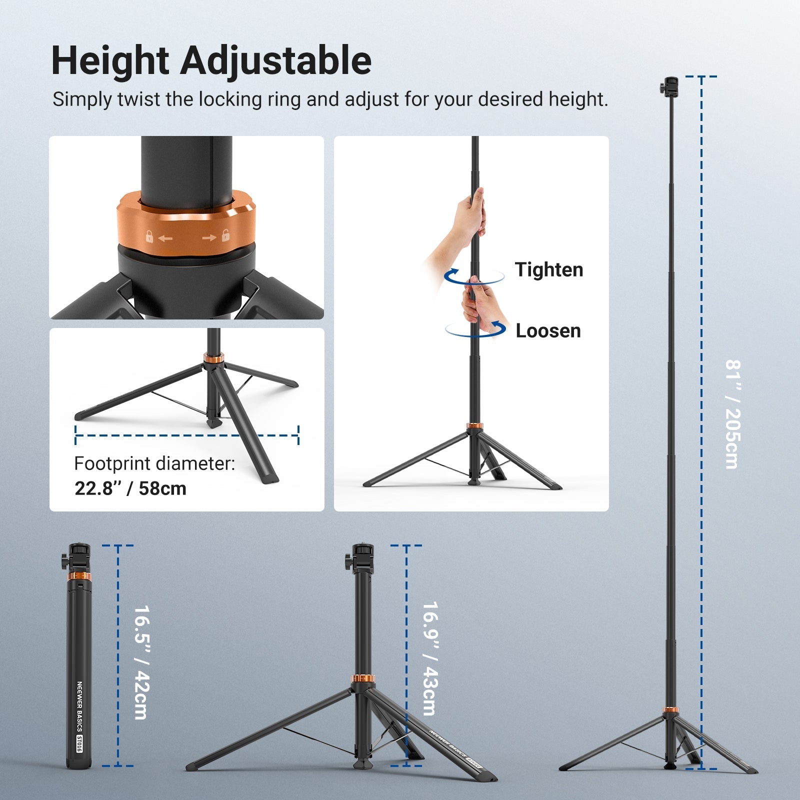 NEEWER BASICS ST016 One Touch Quick Assembly Light Stand
