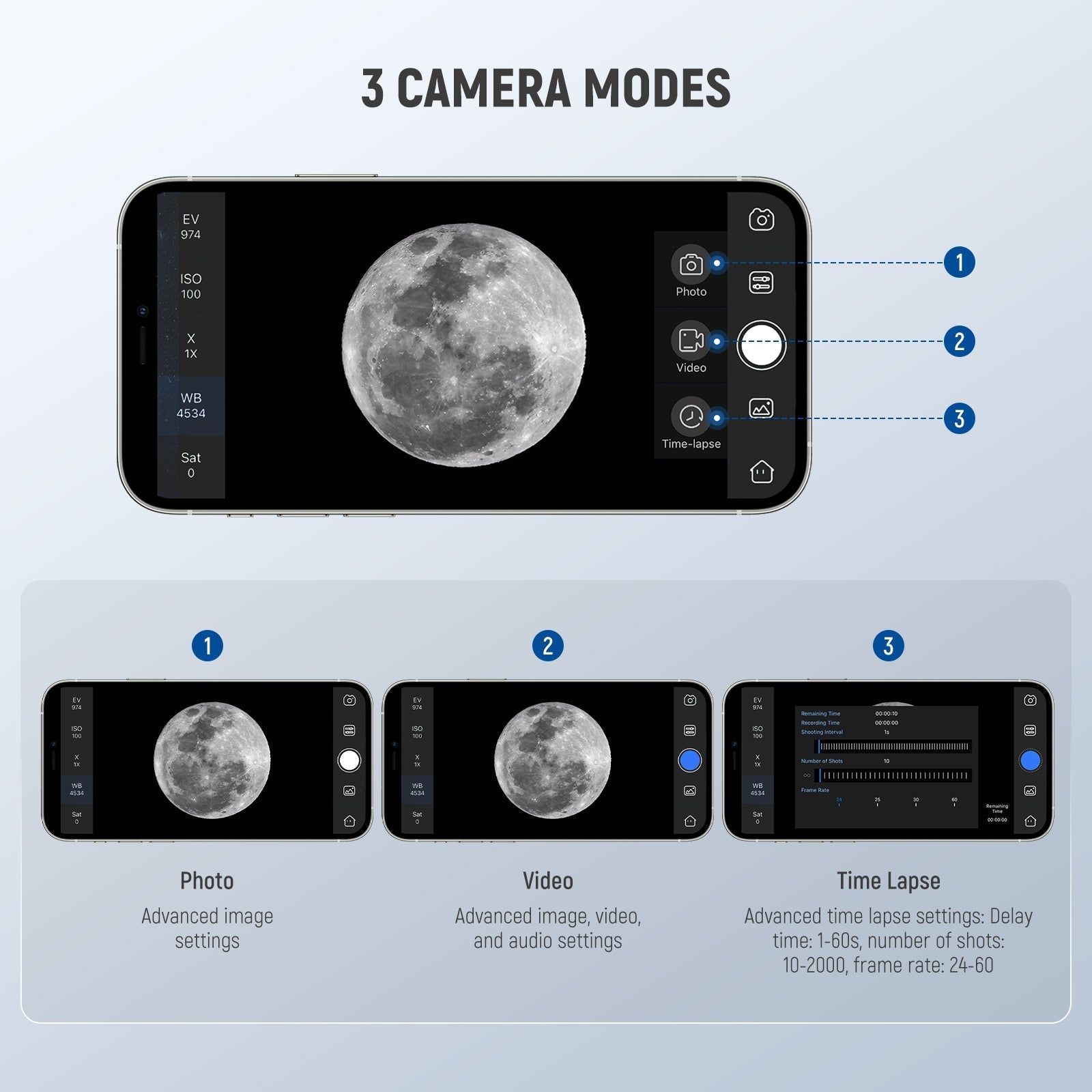 NEEWER LS-T22 1.25" Electronic Telescope Eyepiece with App Control