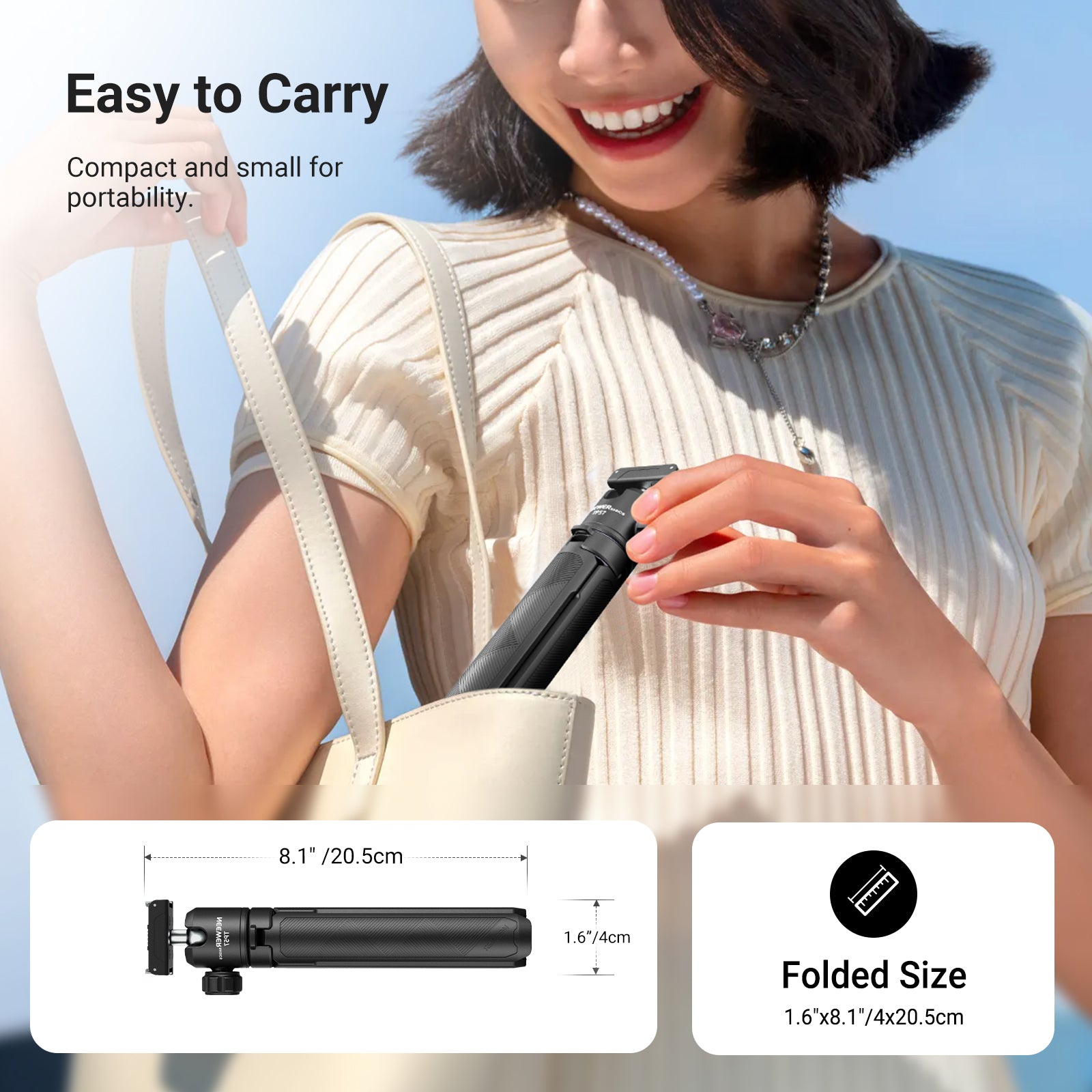 NEEWER BASICS TP57 Selfie Stick Tripod for DJI Osmo Action 6/360/Nano