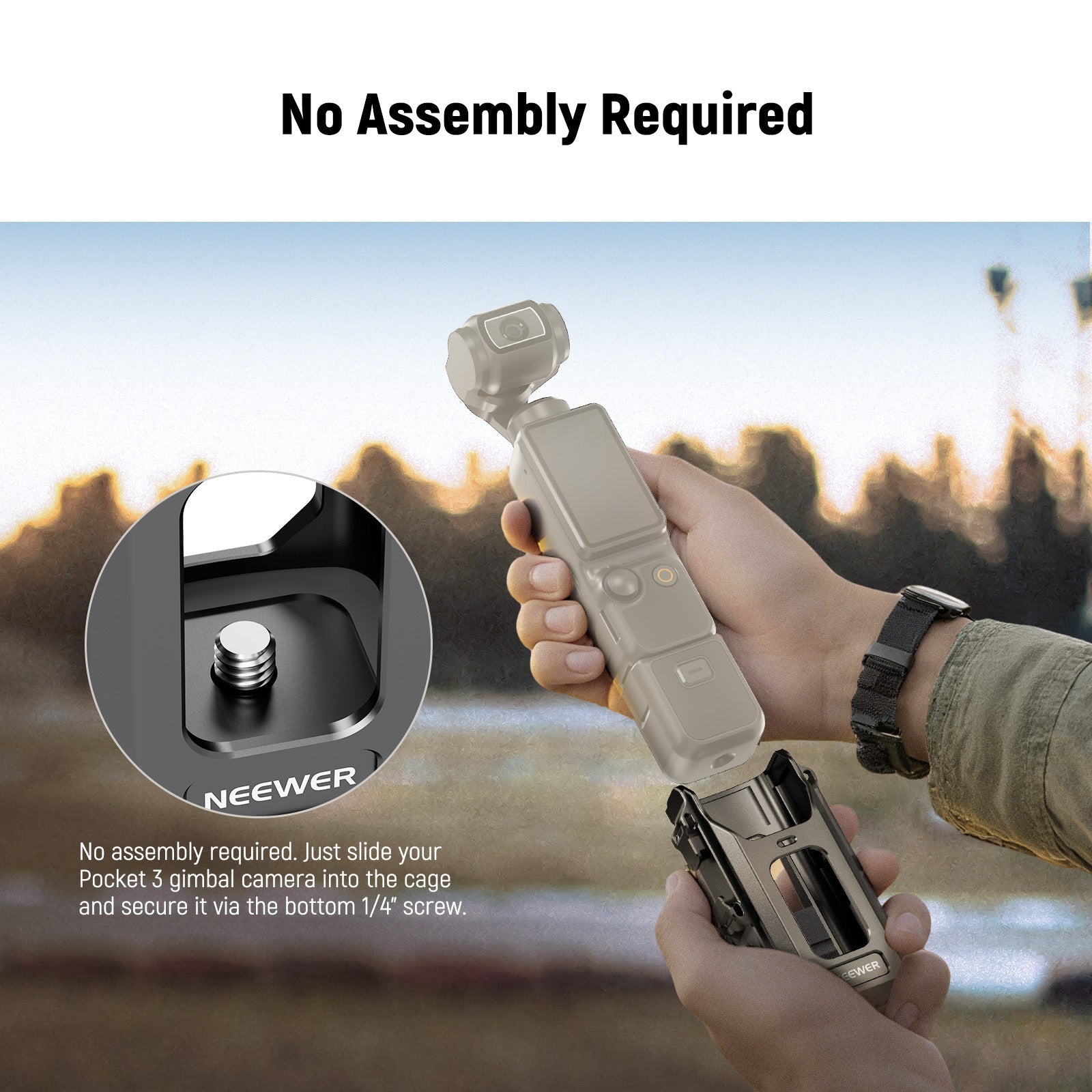 NEEWER AC029 Camera Cage For DJI Osmo Pocket 3 & Magnetic Mount