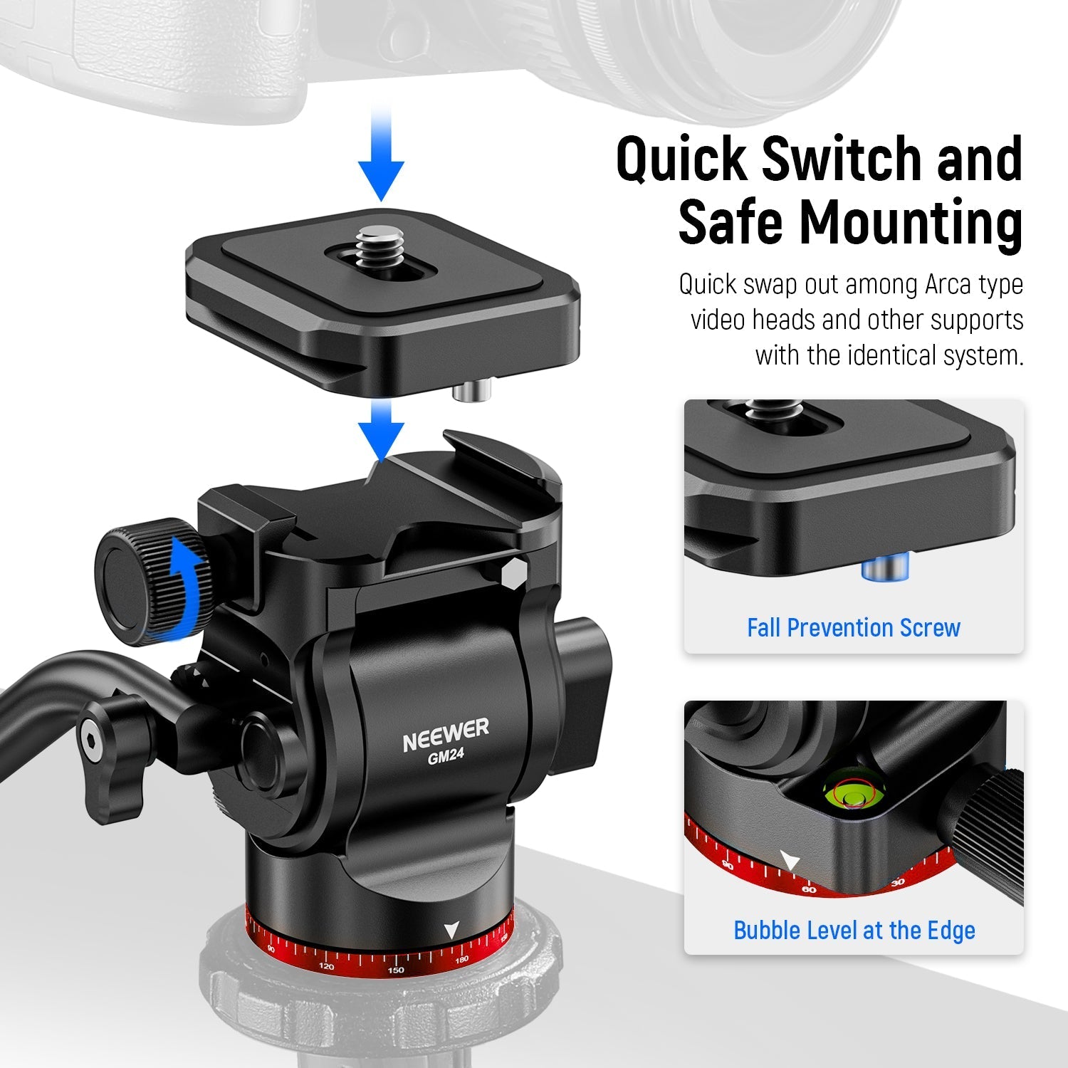 NEEWER GM24 Tripod Fluid Head