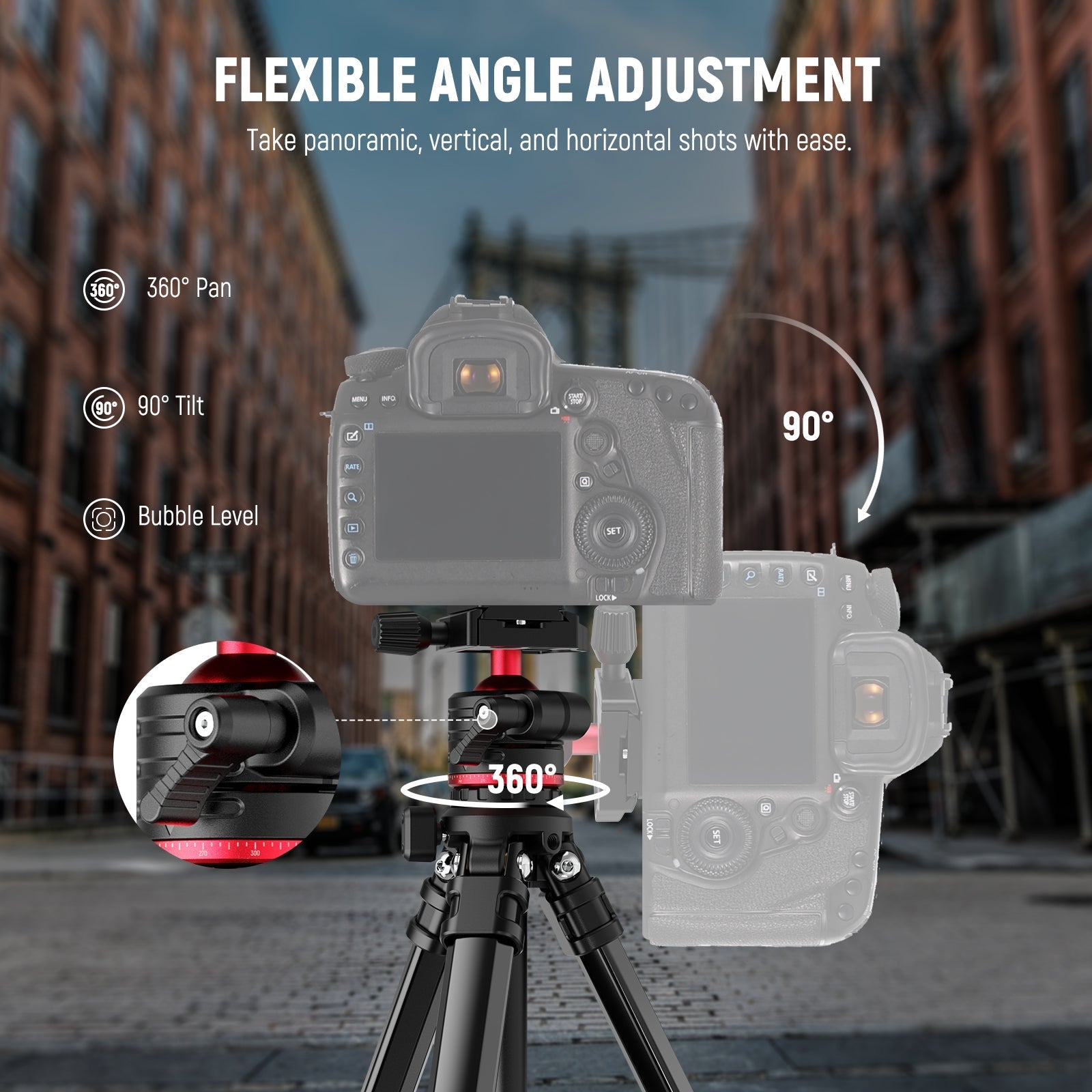NEEWER BASICS TP12 66.5" Aluminum Alloy Travel Tripod
