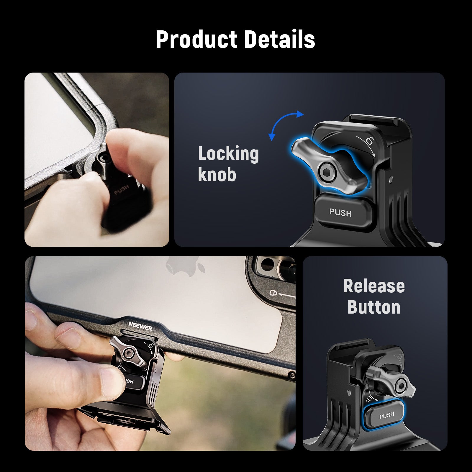 NEEWER PA124 Quick Release Phone Tripod Mount with Arca Type Base