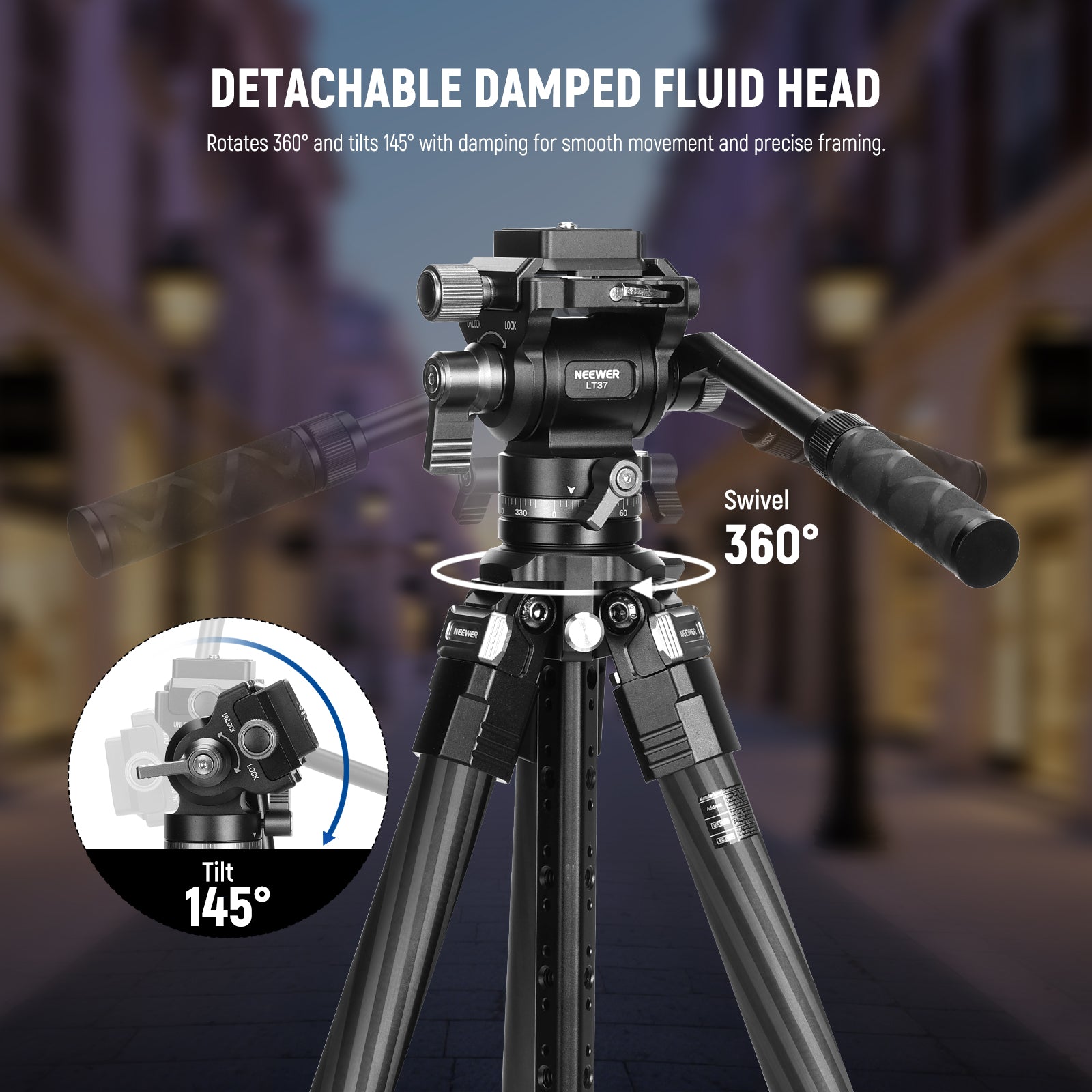 NEEWER LT36/LT37 60.4" Carbon Fiber Travel Tripod