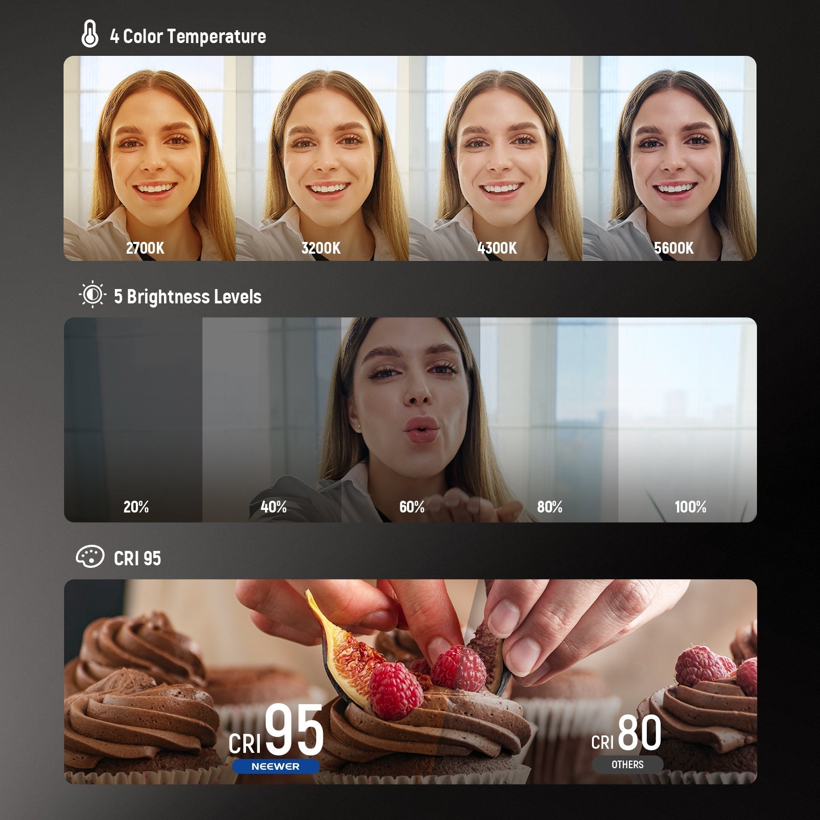 NEEWER BASICS NL48B Magnetic Selfie Light