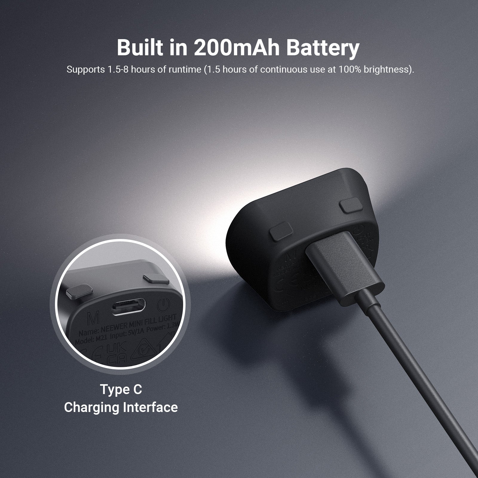 NEEWER BASICS M21 Magnetic Auxiliary Light For DJI OSMO Pocket 3