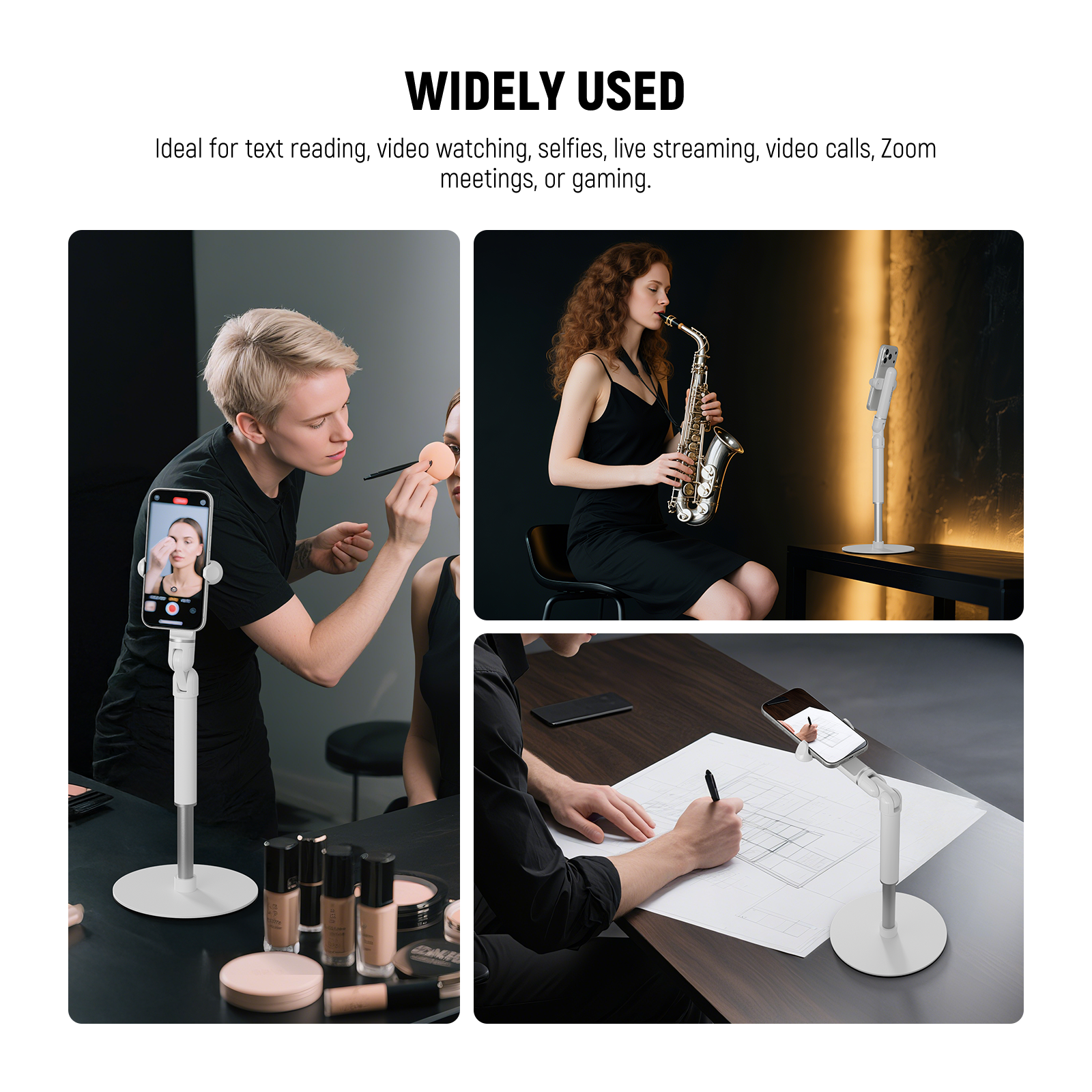 NEEWER BASICS ST006 Adjustable Phone Holder Stand for Desk