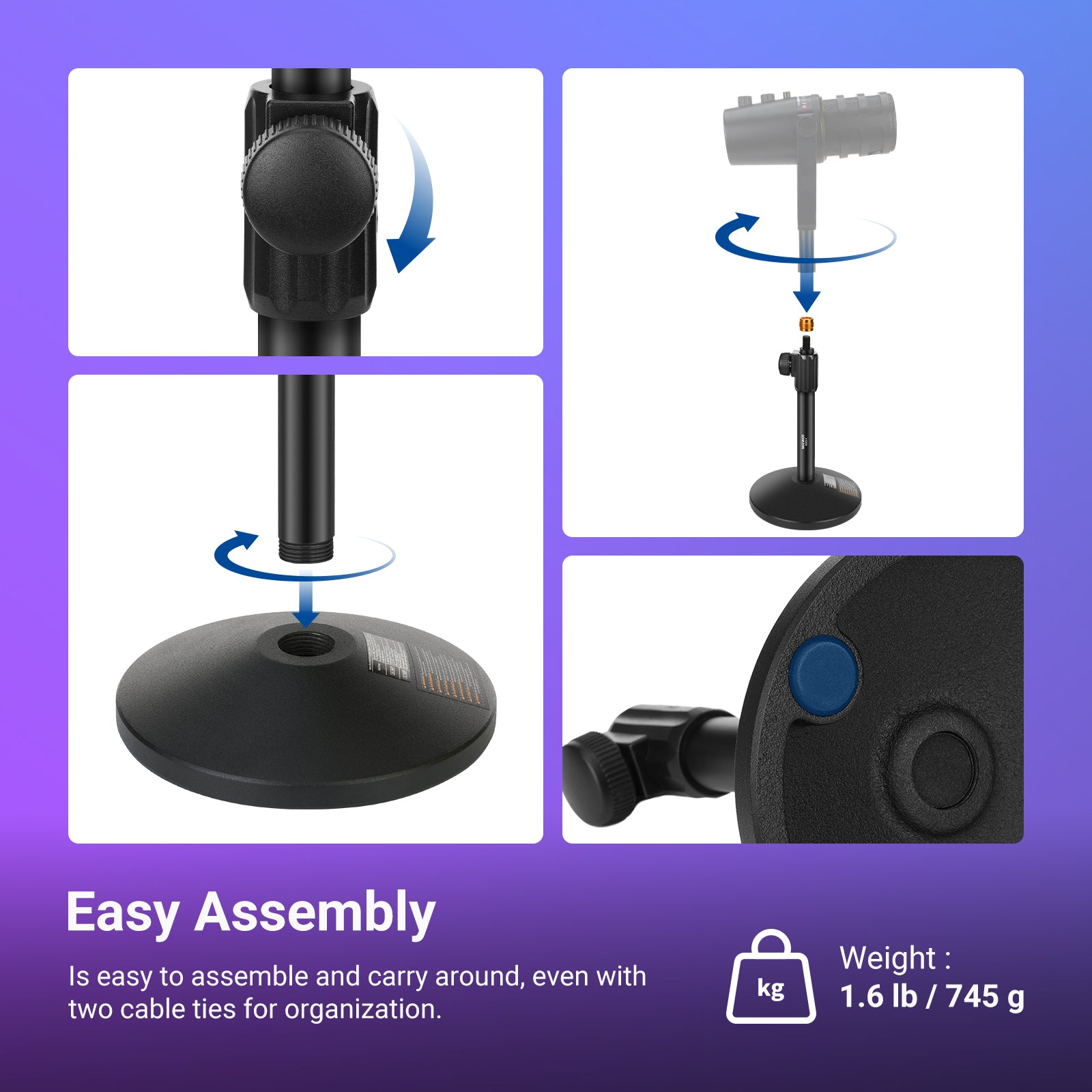 NEEWER MS014 Desk Microphone Stand