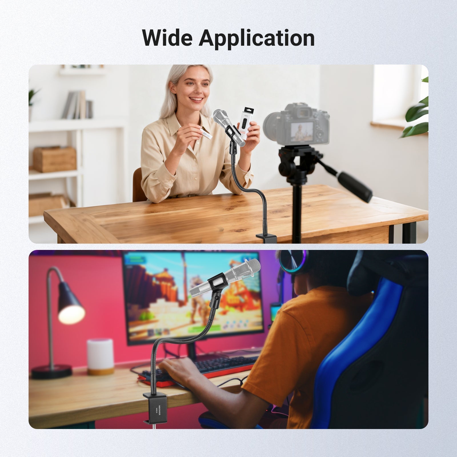 NEEWER MS016 Desk Microphone Stand with Flexible Arm