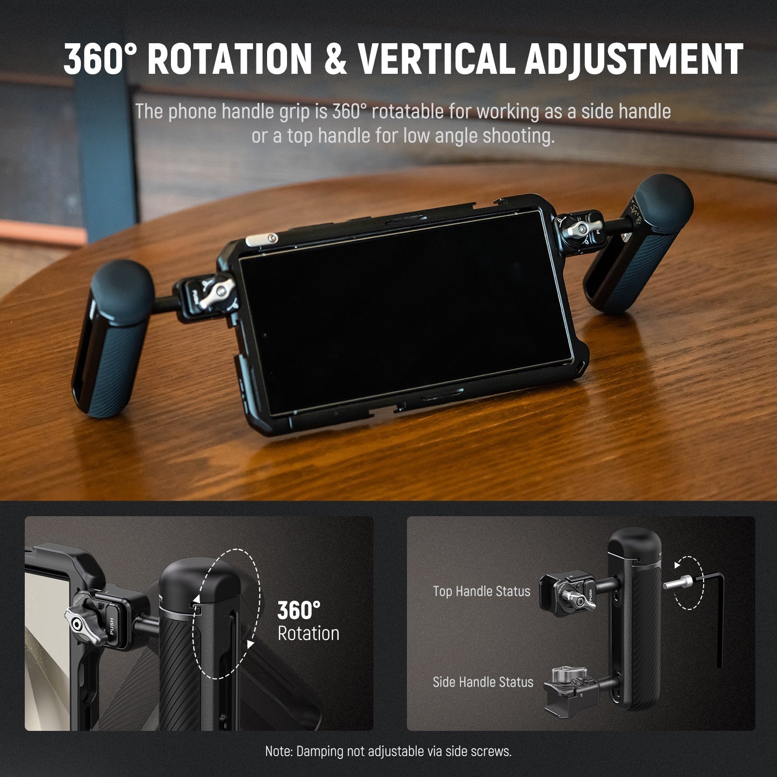 NEEWER PA045 360° Rotation Quick Release Phone Cage Side Handle