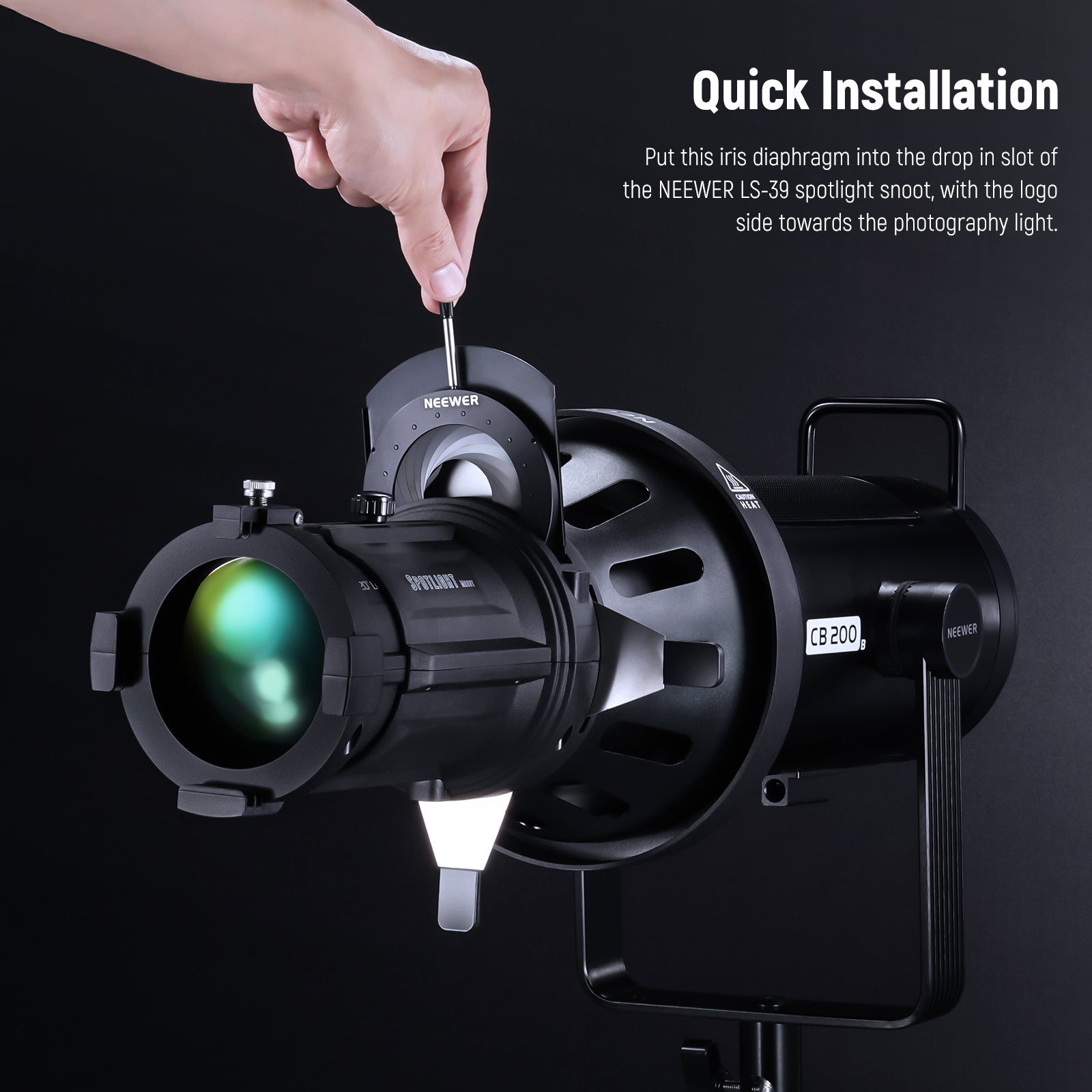 NEEWER CSS2 Spotlight Mount Iris for LS-39/LS-38 Spotlight Snoot