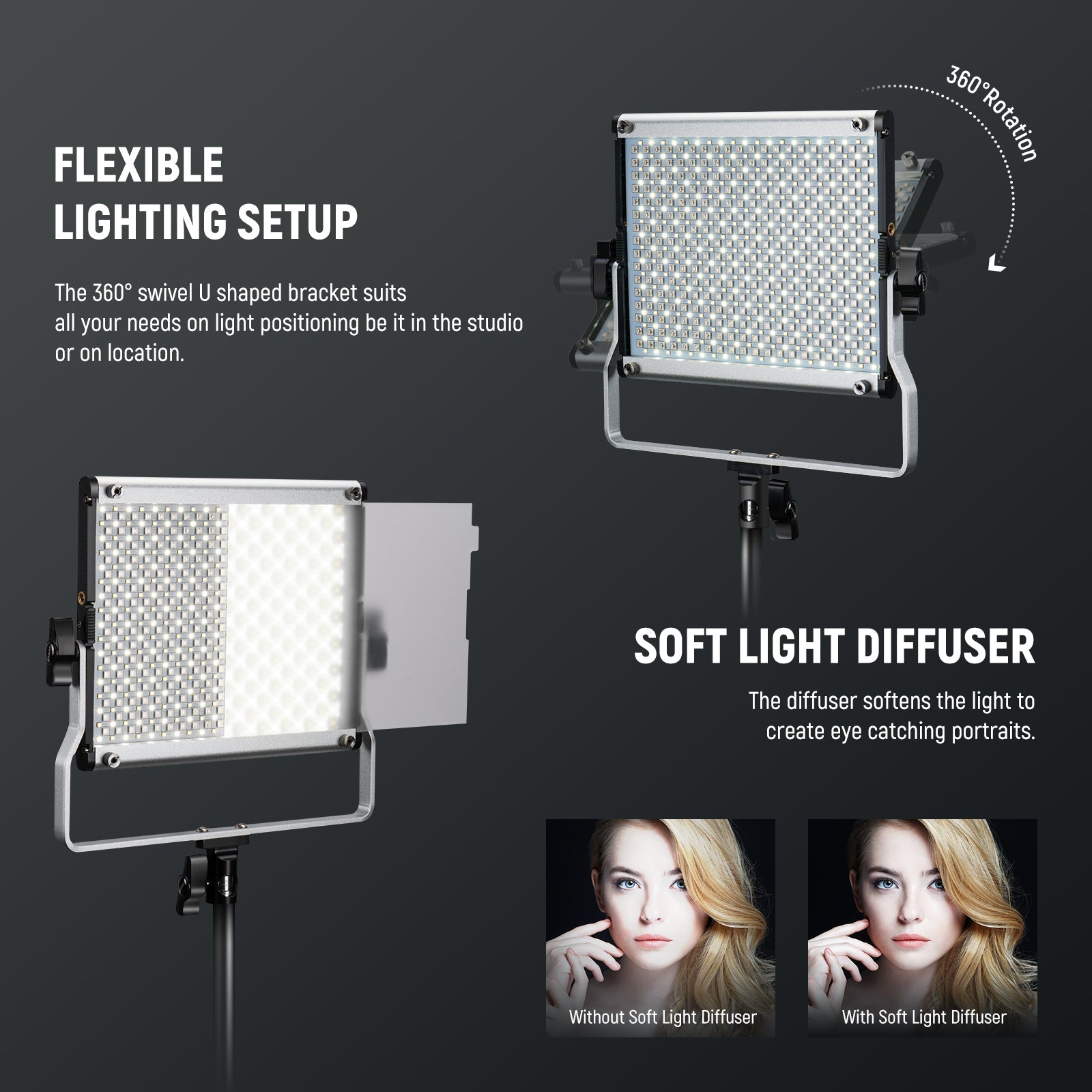 NEEWER 2 Pack Upgraded RGB660 PRO II LED Video Light