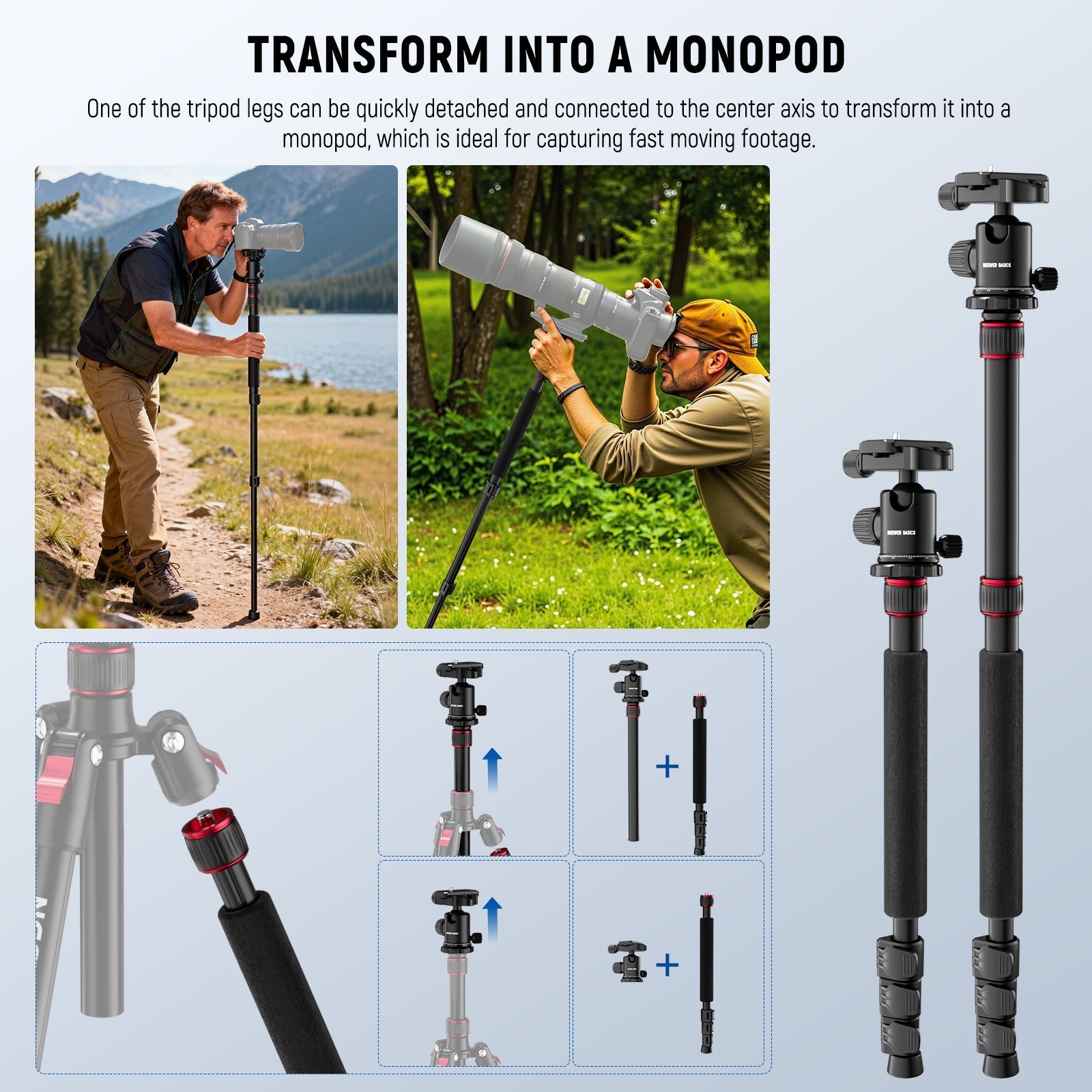 NEEWER BASICS TP15 71" Camera Tripod Monopod