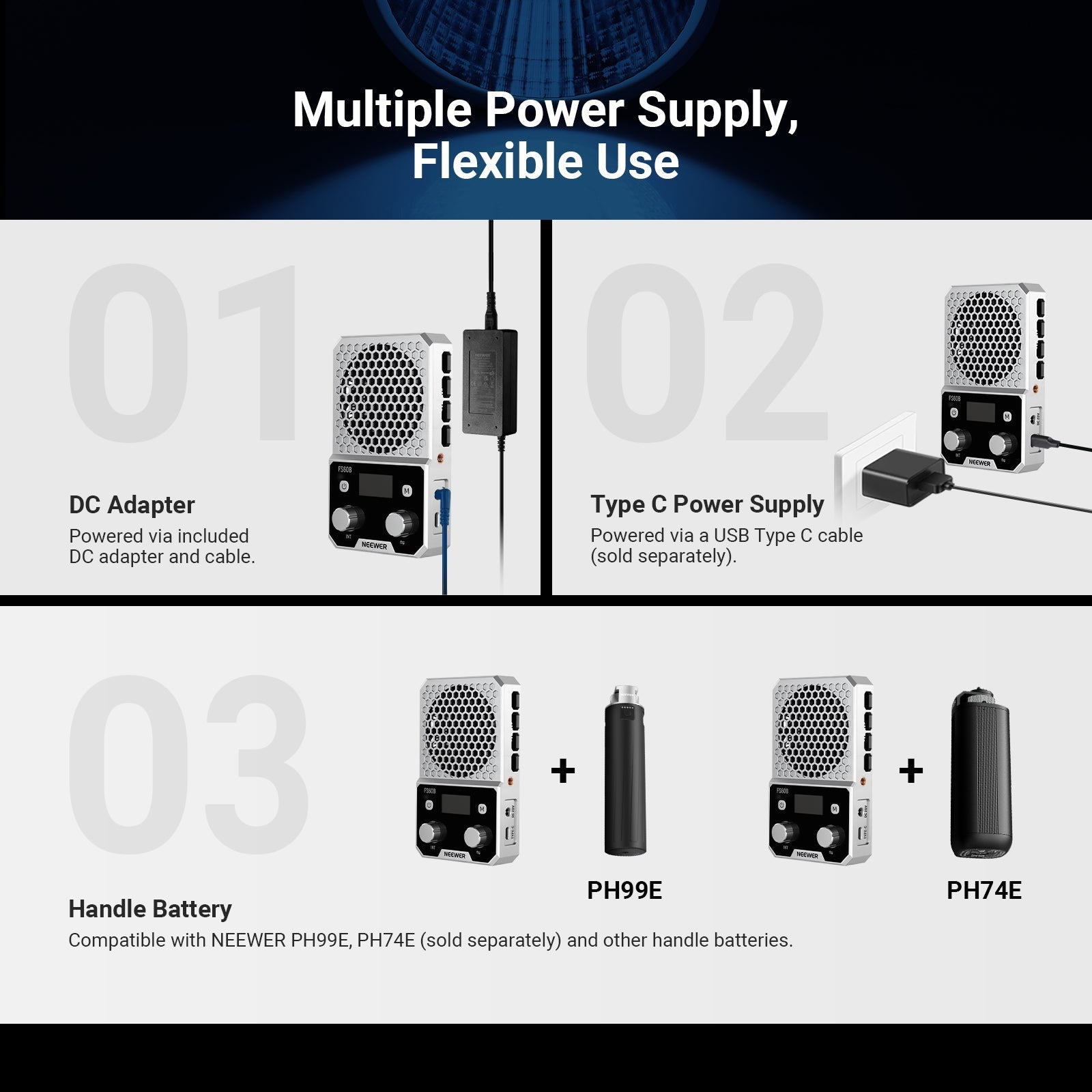 NEEWER FS60B 60W Compact Pocket Bi-Color LED Light