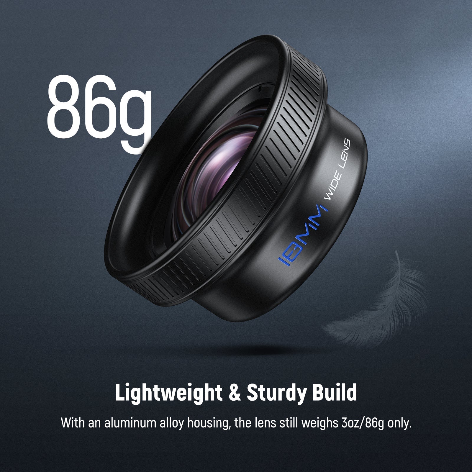 NEEWER LS-72 100° FOV 18mm Wide Angle Lens with 17mm Threaded Clip