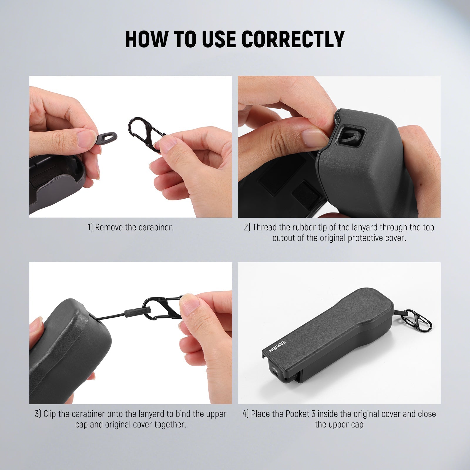 NEEWER AC026 Protective Cover with Carabiner for DJI Osmo Pocket 3