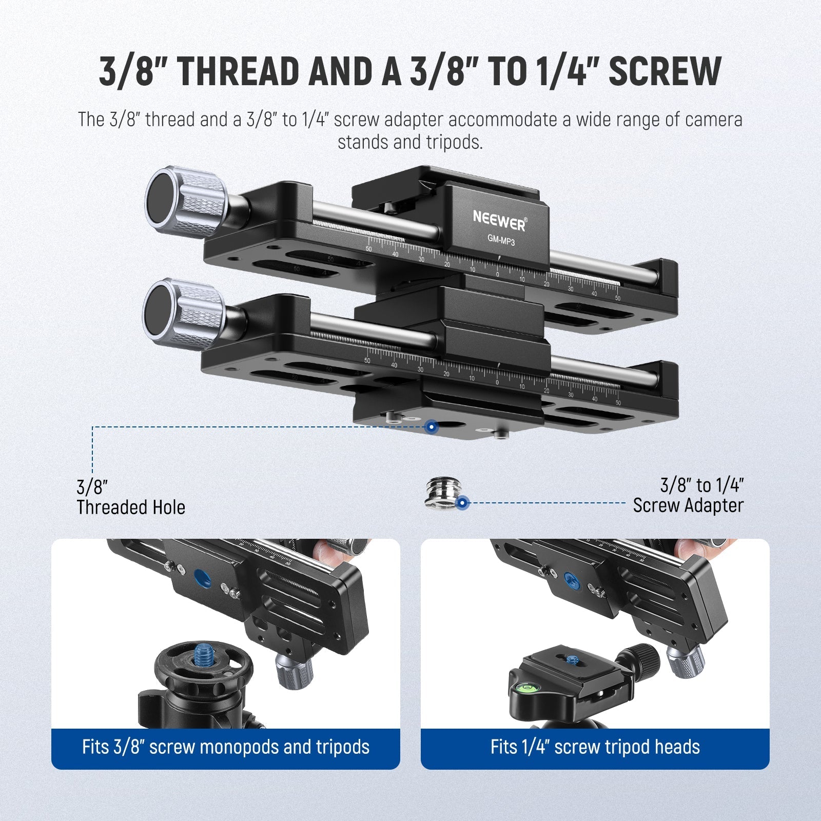 NEEWER GM-MP3 4 Axis Macro Focusing Rail