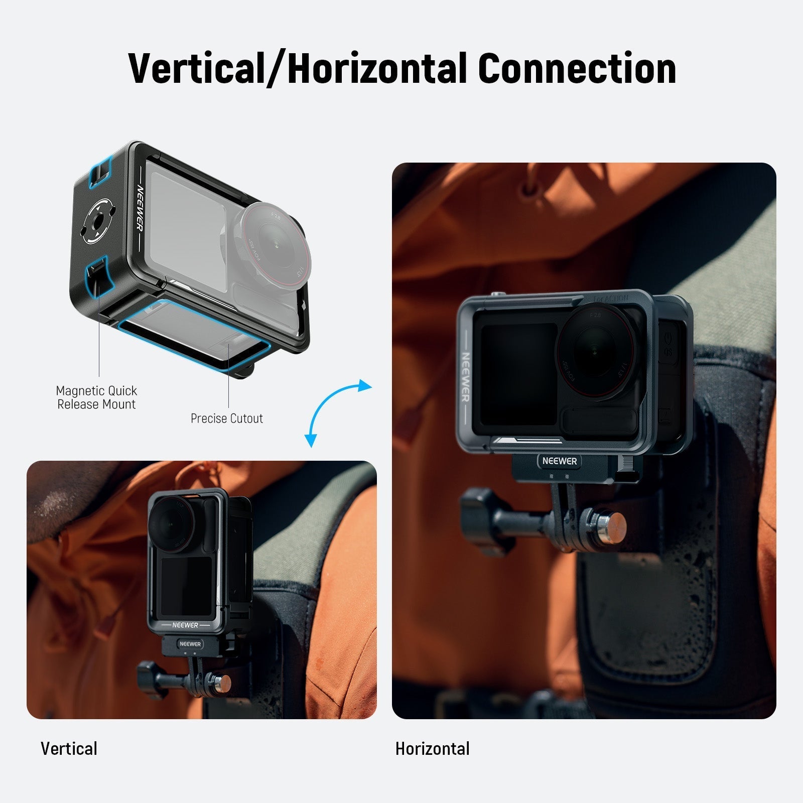 NEEWER AC014 Action Camera Cage For DJI Osmo Action 5 Pro/4/3