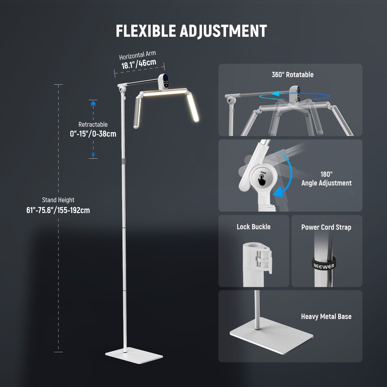 NEEWER BH50B 50W 35"/90cm Bi-Color Esthetician Light