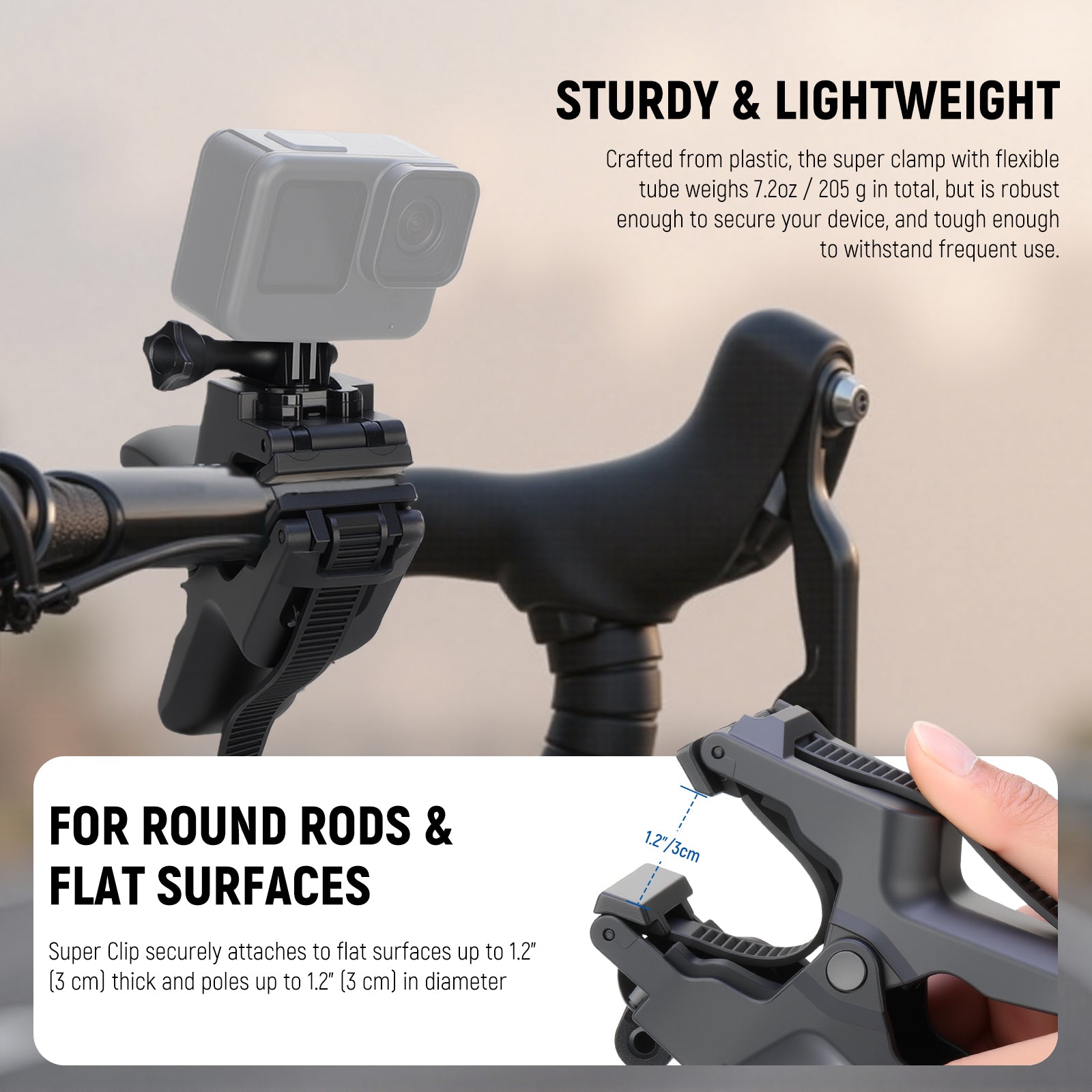 NEEWER GP-80 Flexible Clamp Mount For Action Cameras