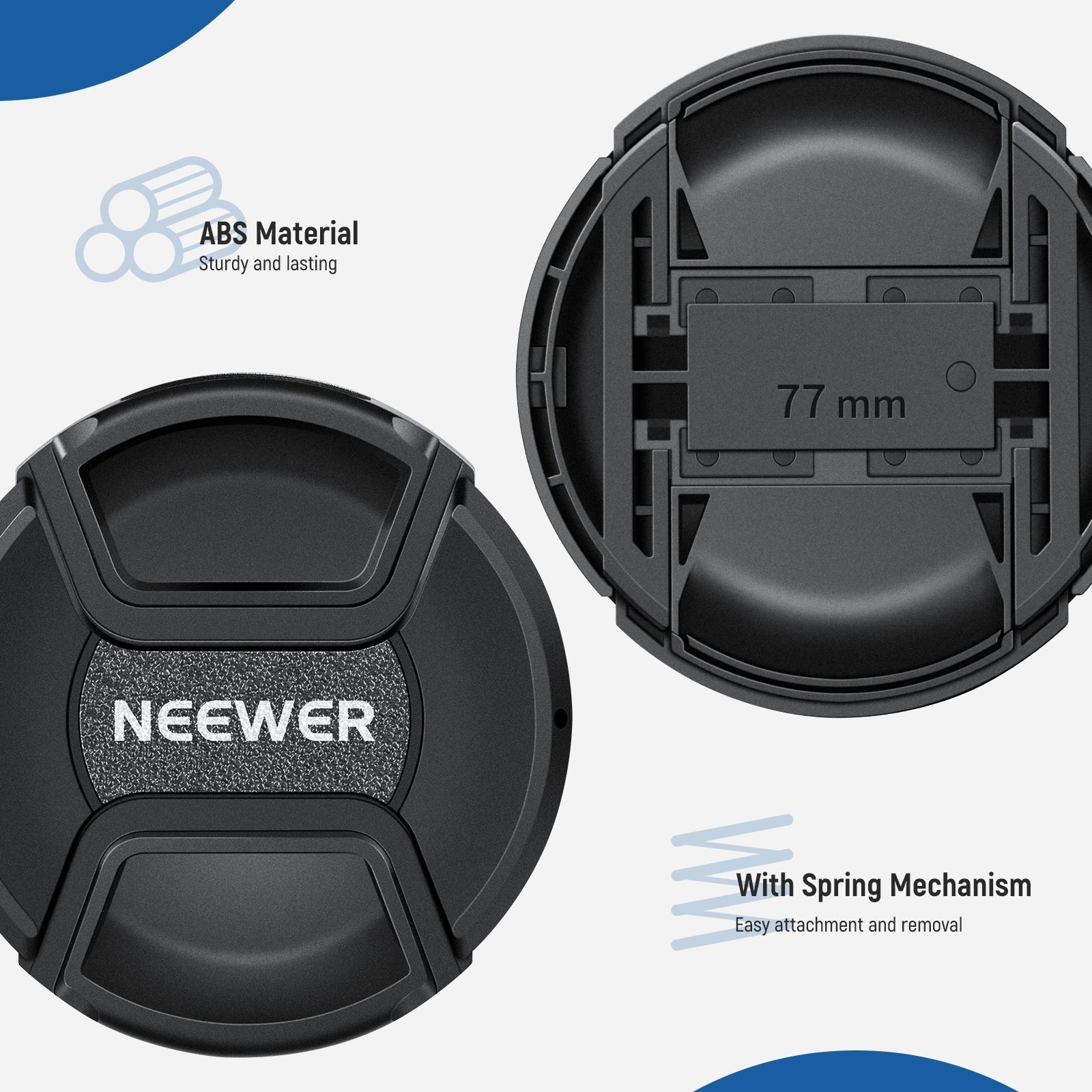 NEEWER 2 Pack Camera Lens Cap Kit