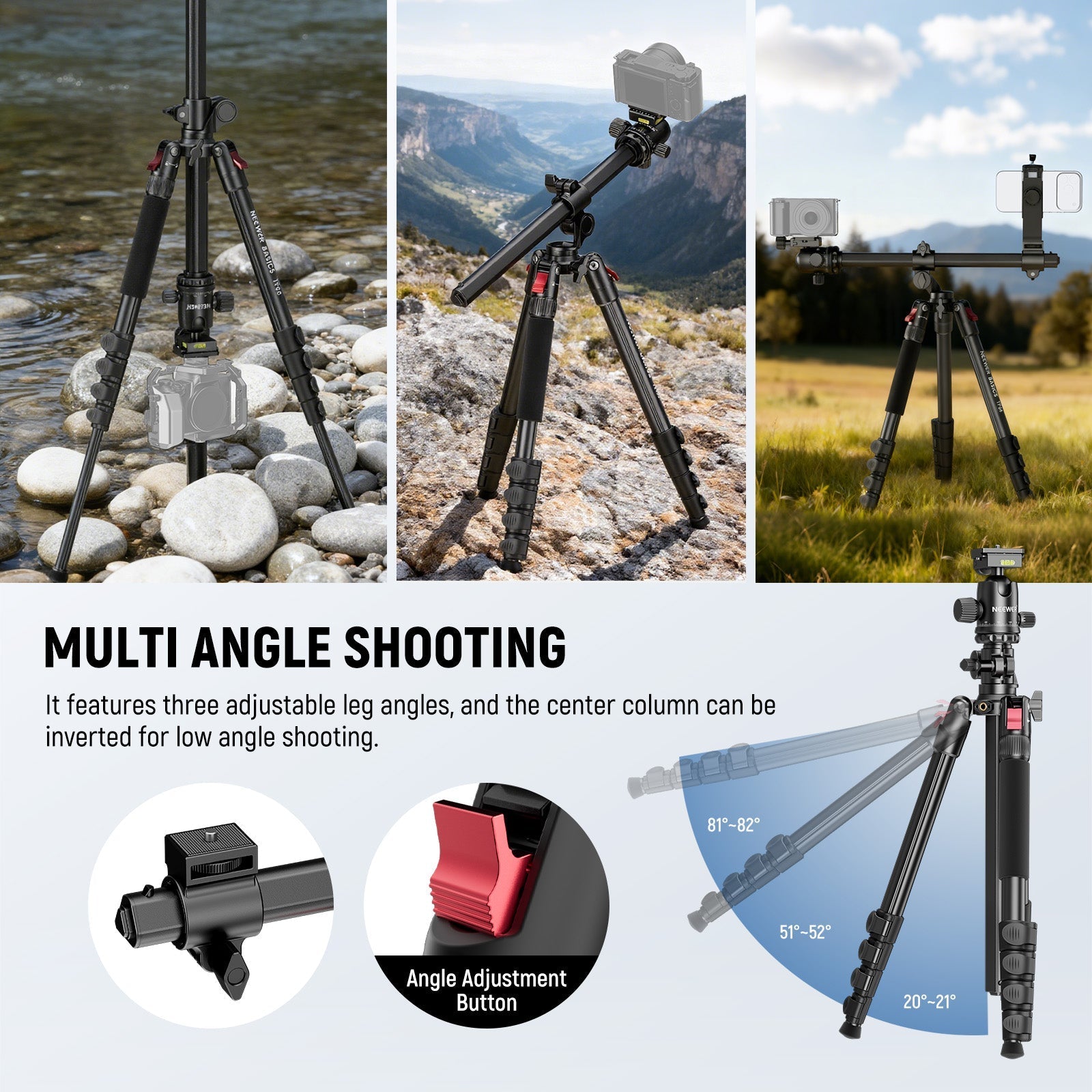 NEEWER BASICS TP66 64.5"/164cm Horizontal Overhead Tripod