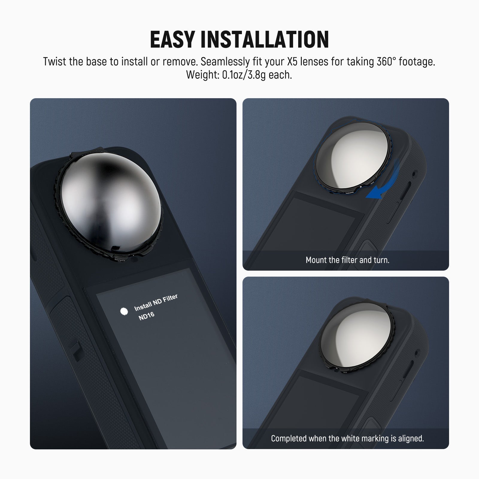 NEEWER ND Filters Compatible with Insta360 X5