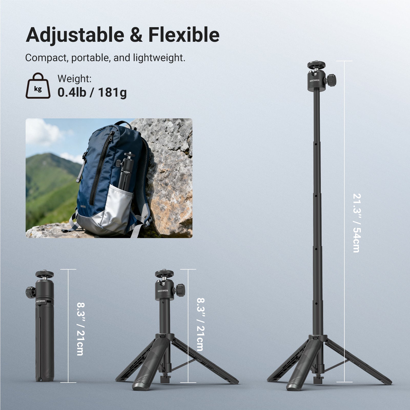 NEEWER BASICS DT001 Extendable Selfie Stick Tripod