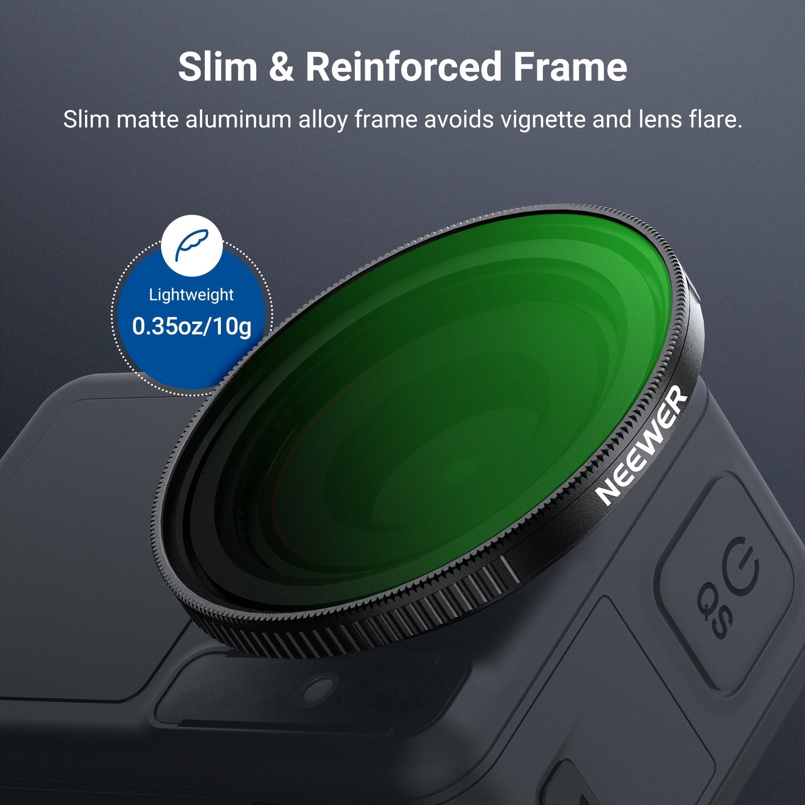 NEEWER Variable ND Filter Compatible with DJI Osmo Action 5 Pro/4/3