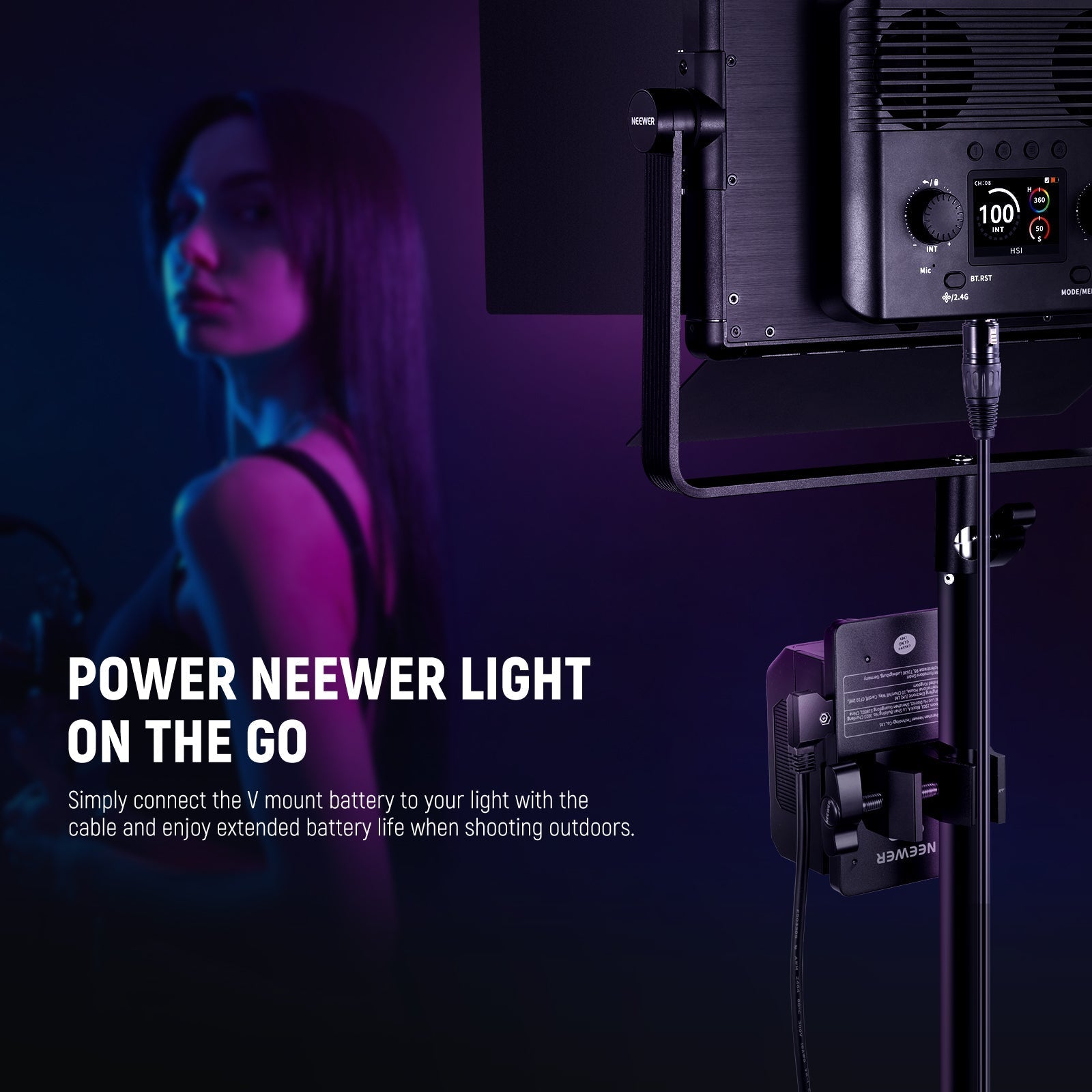 NEEWER NC011 D-Tap to 4 Pin XLR Cable for PL60C LED Video Light