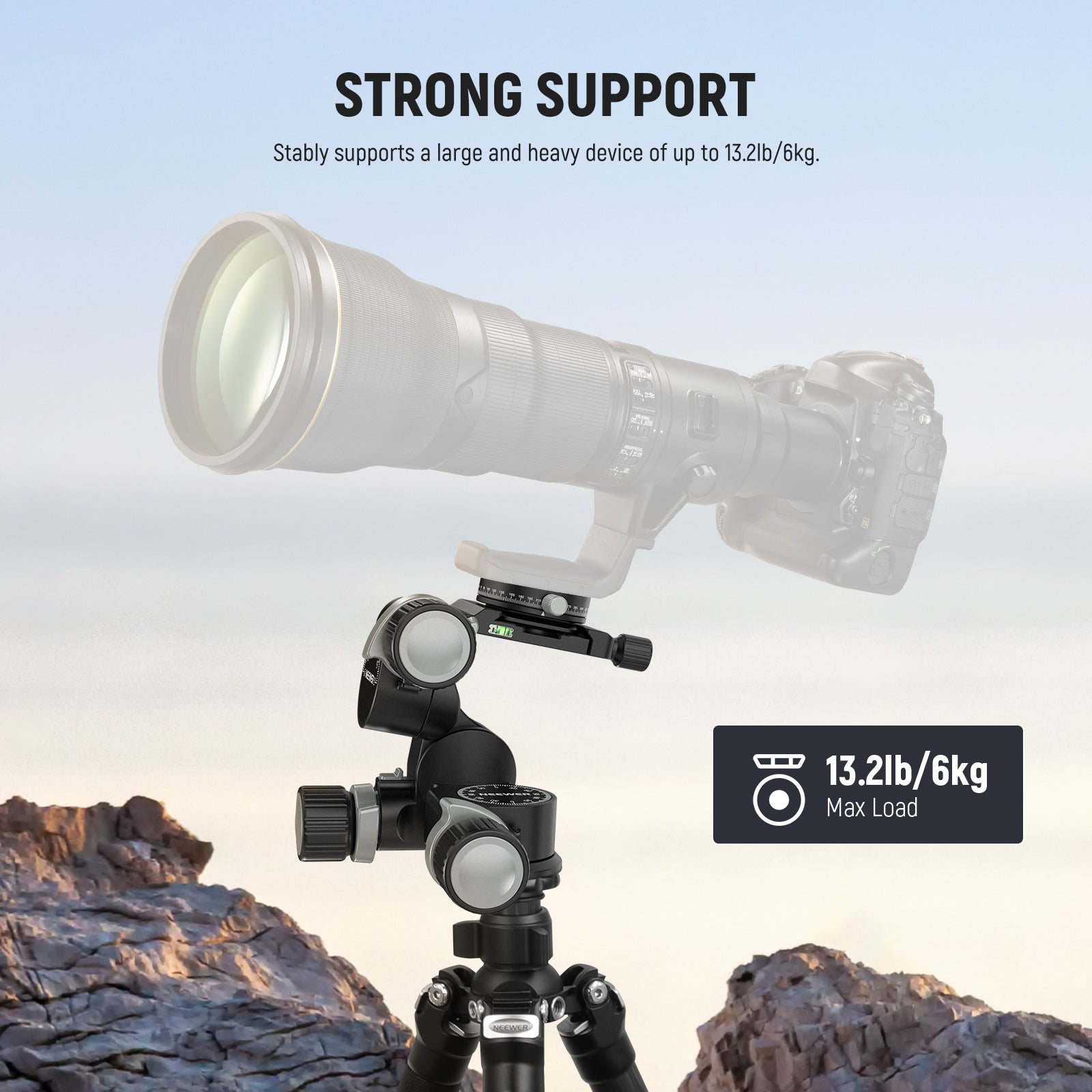 NEEWER TH15/TH16 3-Way Geared Tripod Head