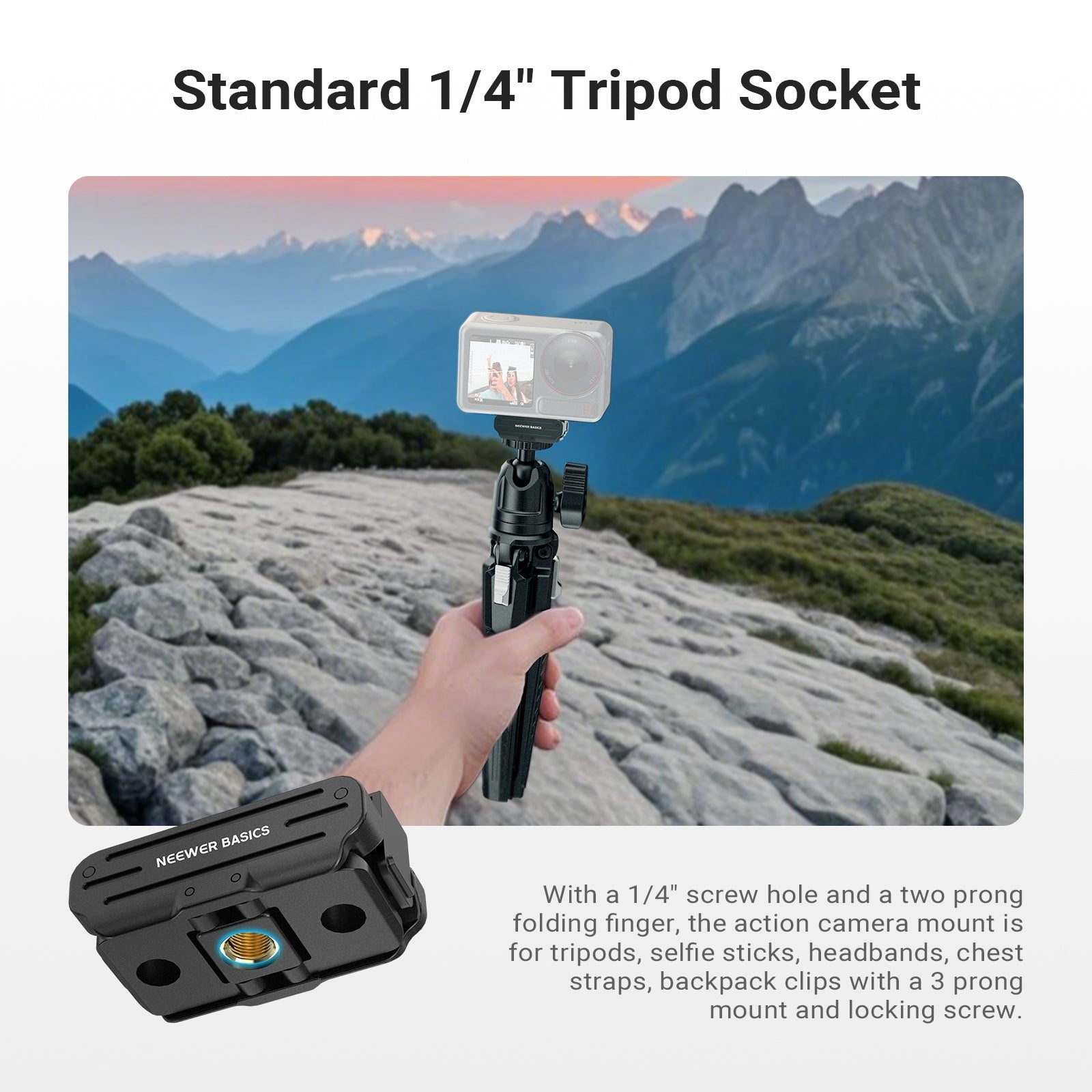 NEEWER BASICS DP04 Magnetic Mount For DJI OSMO Action 5 Pro 4 3 360