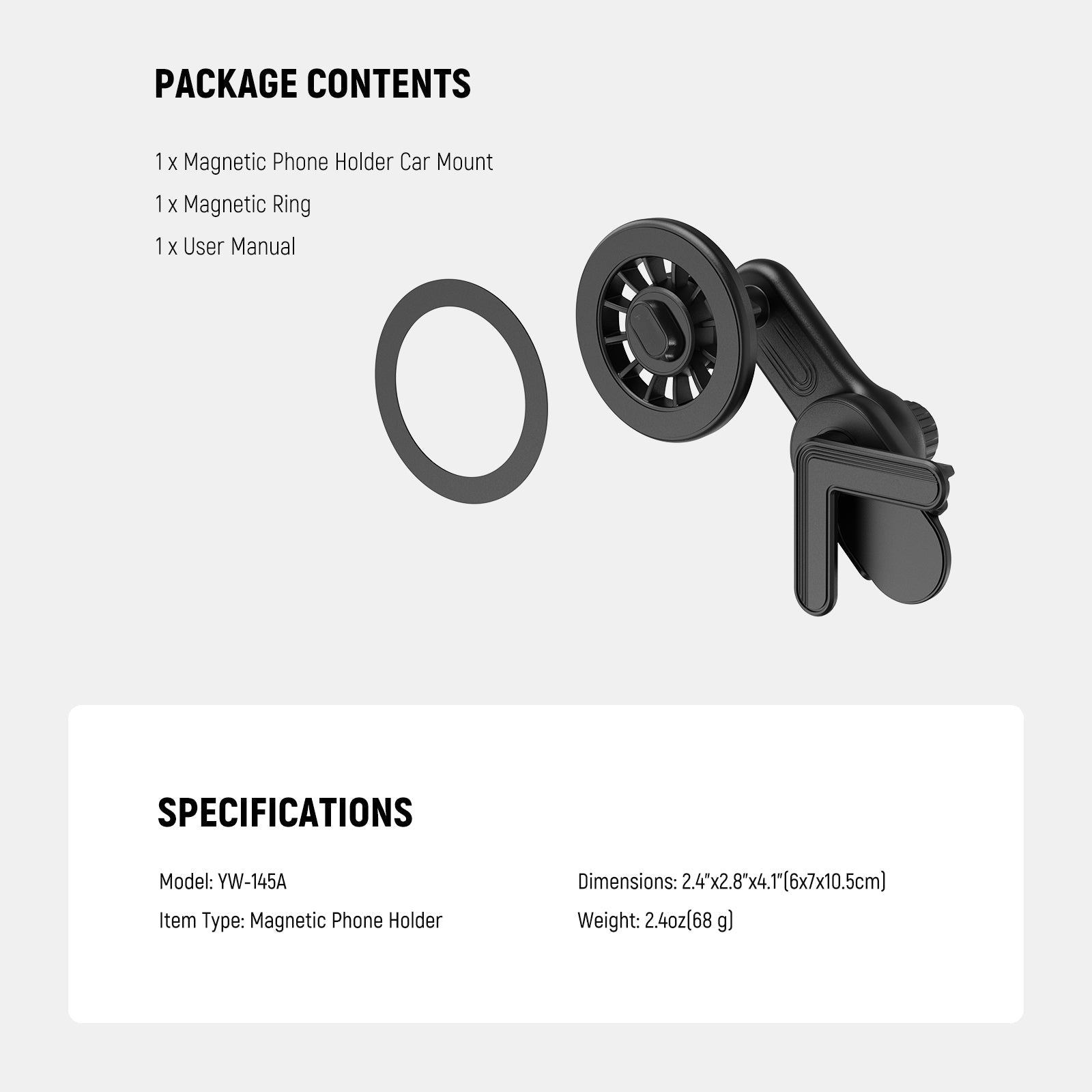 NEEWER ENTRY LEVEL VERSION YW-145A Magnetic Phone Holder For Tesla Model 3/Y