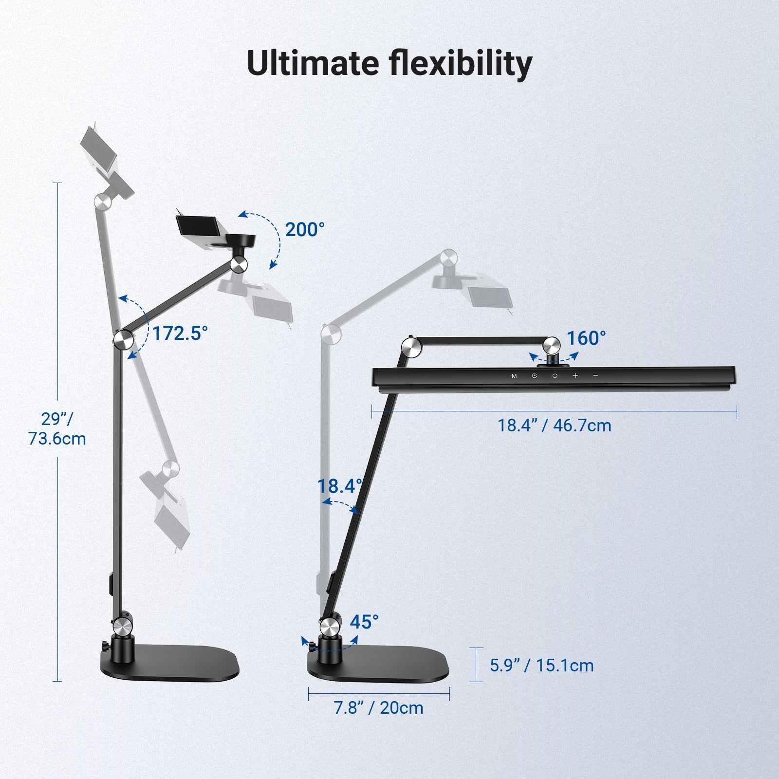 NEEWER BASICS DL03 18" LED Architect Desk Lamp with Base