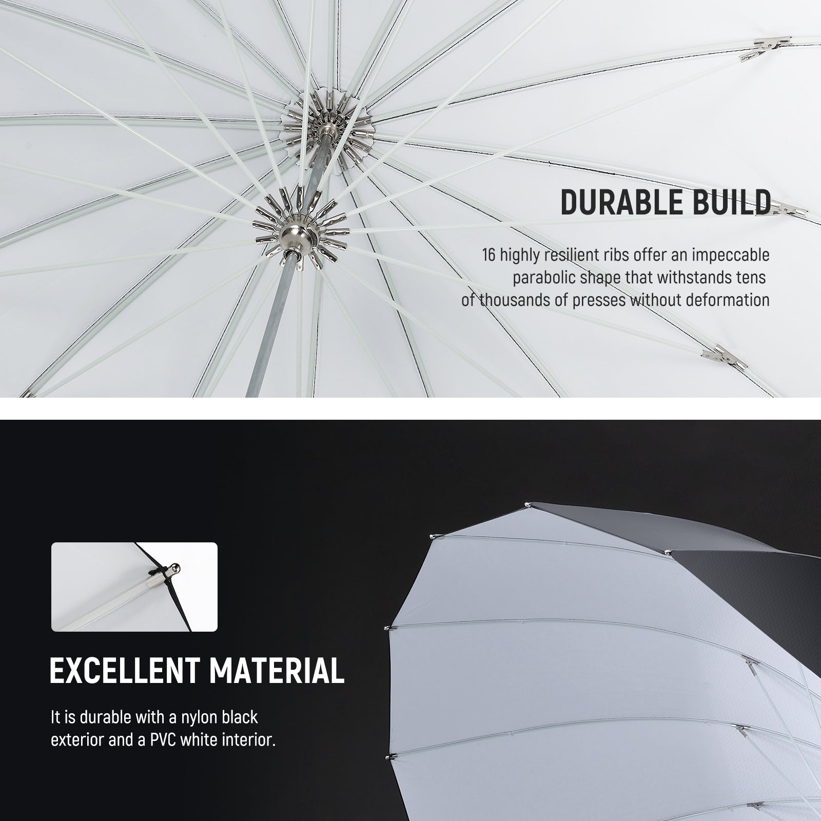 NEEWER Parabolic Reflective Umbrella with Diffuser
