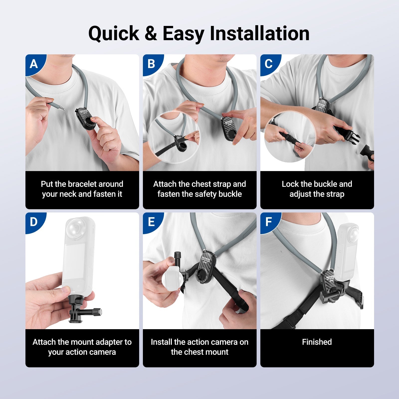 NEEWER GP49 Neck Mount For Action Cameras