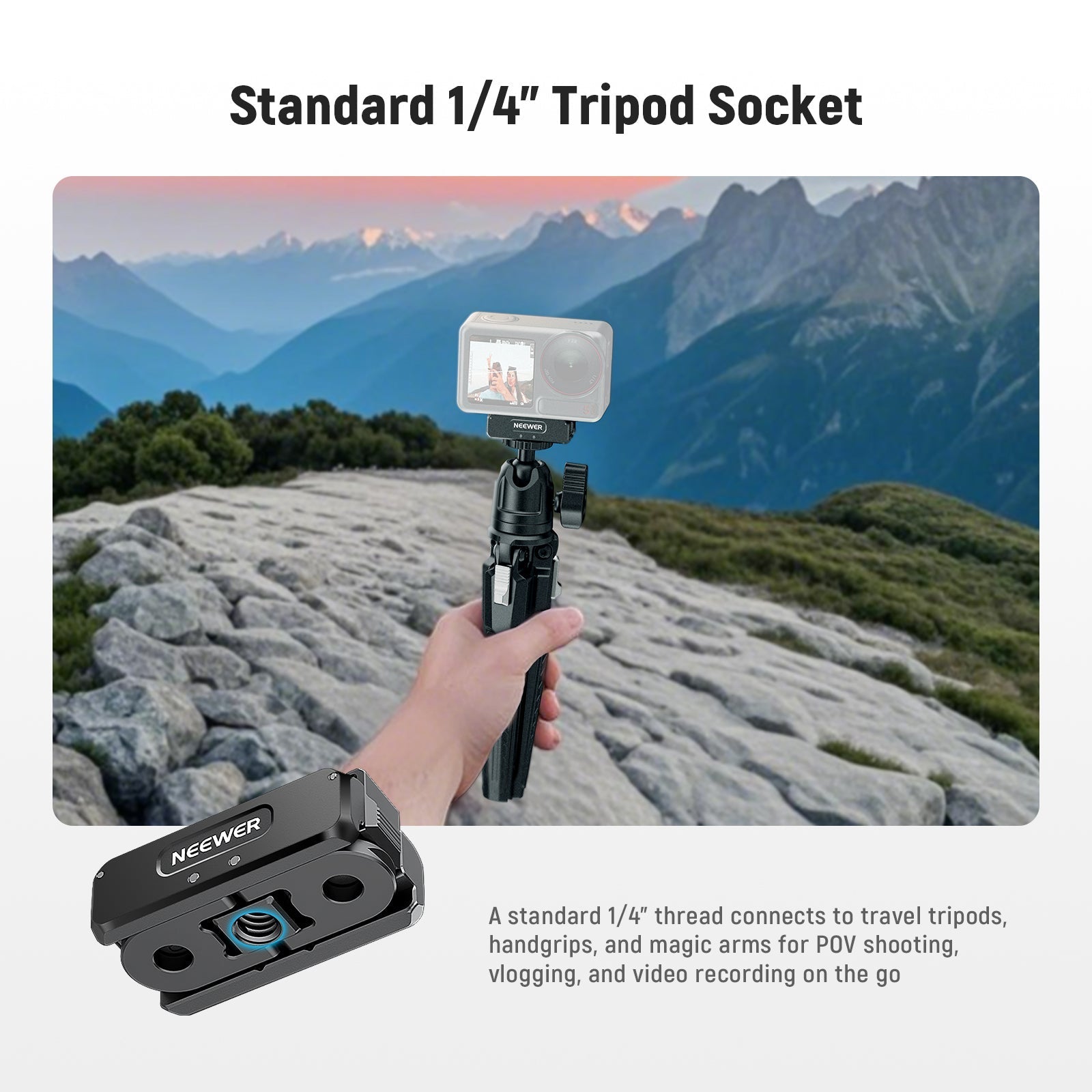 NEEWER AC011 Quick Release Magnetic Mount For DJI Osmo 360 Action 5 Pro/4/3