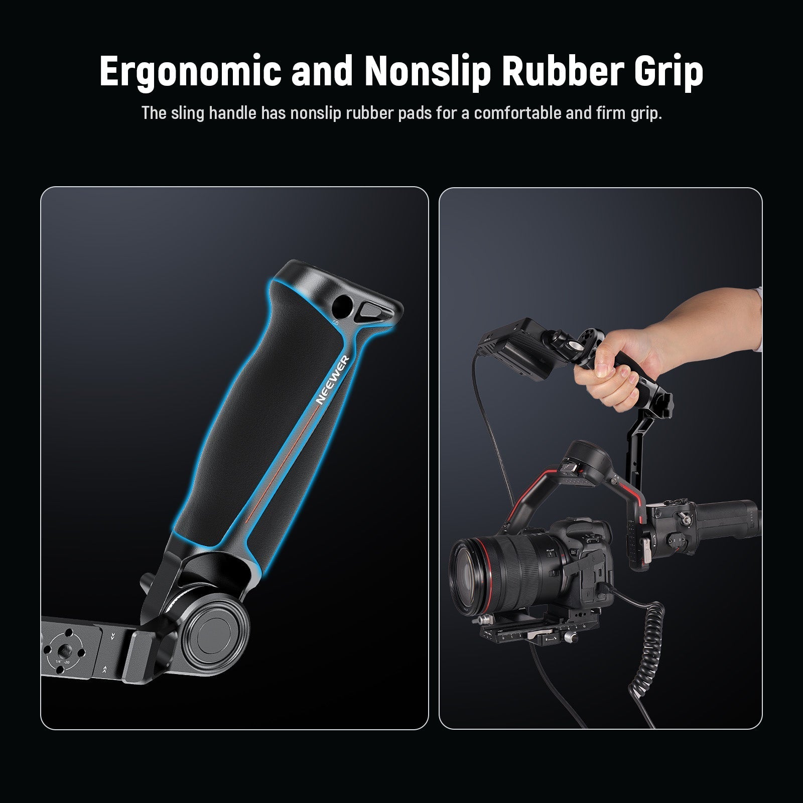 NEEWER GA020 Gimbal Sling Handle with NATO & QD for DJI RS Series Gimbals