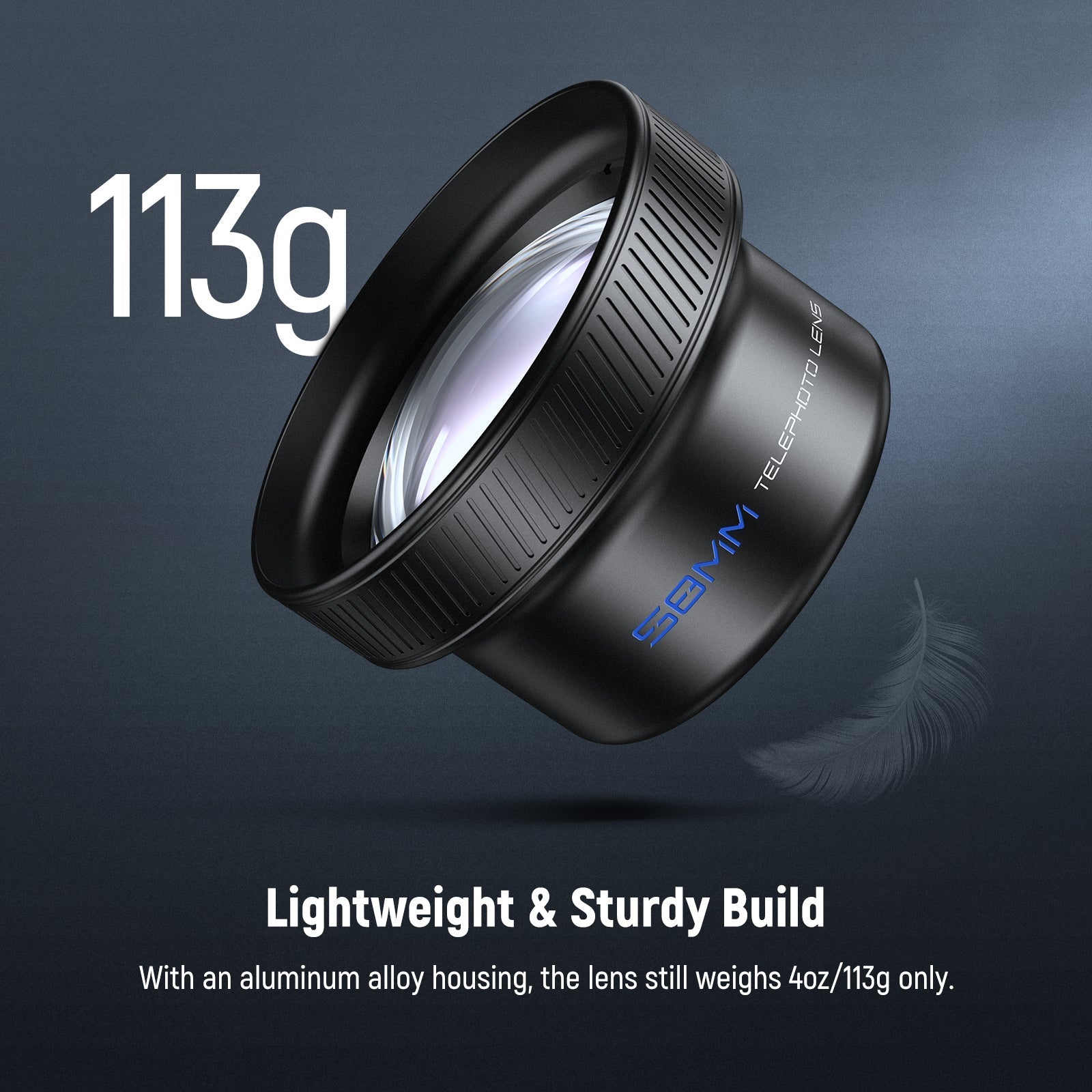 NEEWER LS-71 58mm Telephoto Phone Lens with 17mm Threaded Clip