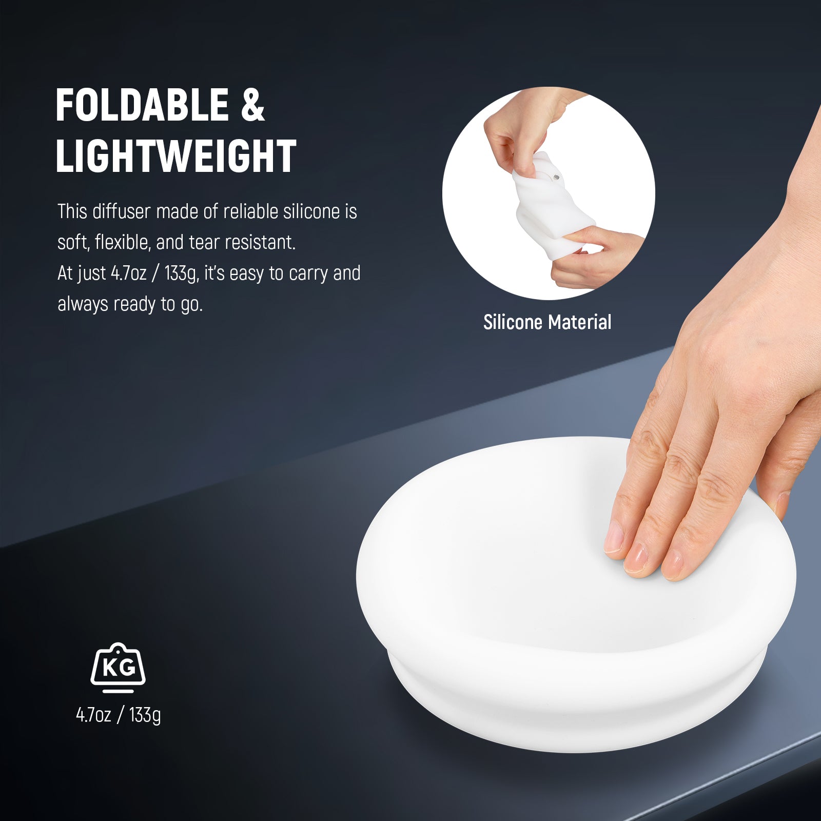 NEEWER CRS10 Silicone Diffuser with Magnetic Adapter Ring for Q4/Q6/Q4PRO