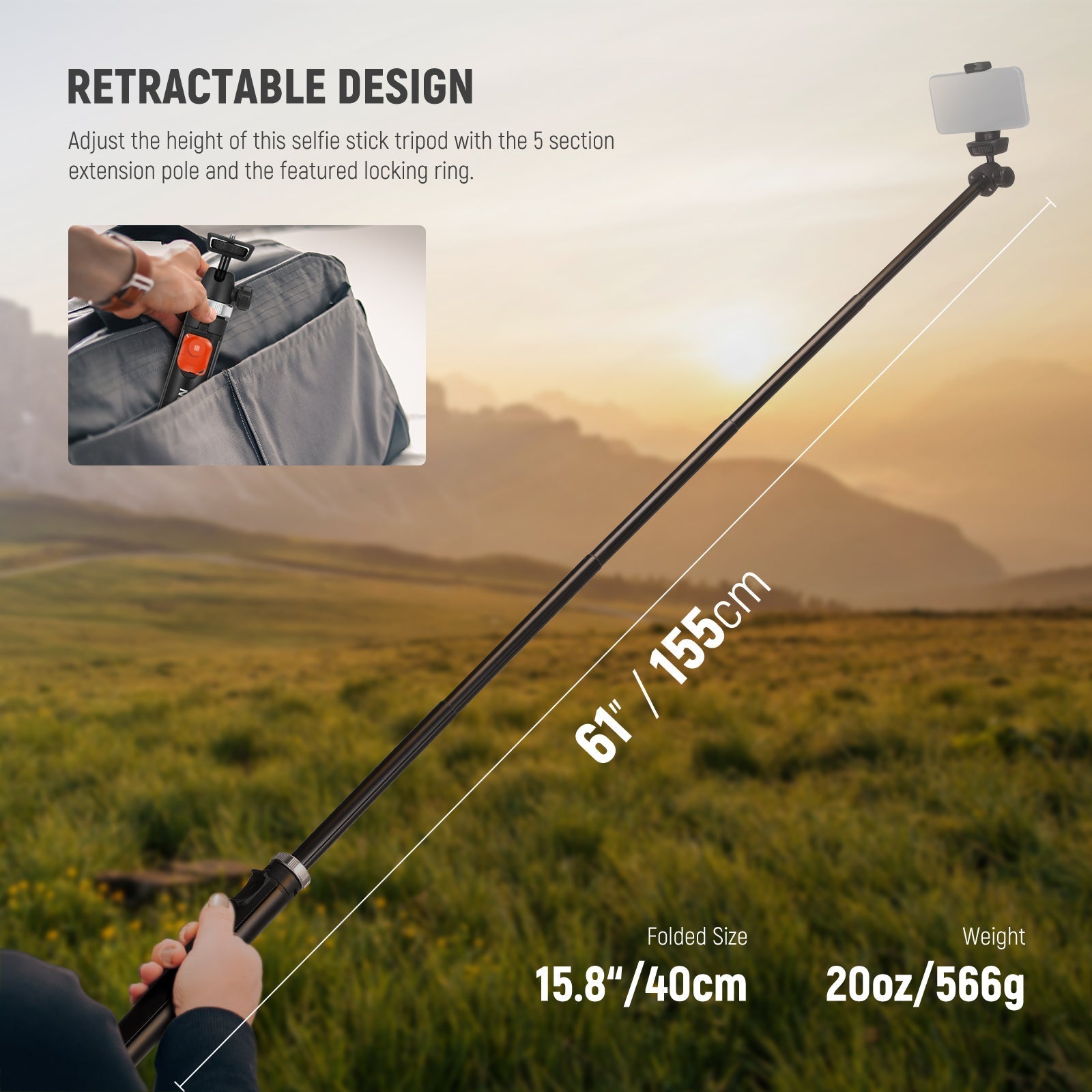 NEEWER TS05 62.9" All Metal Phone Tripod with Remote