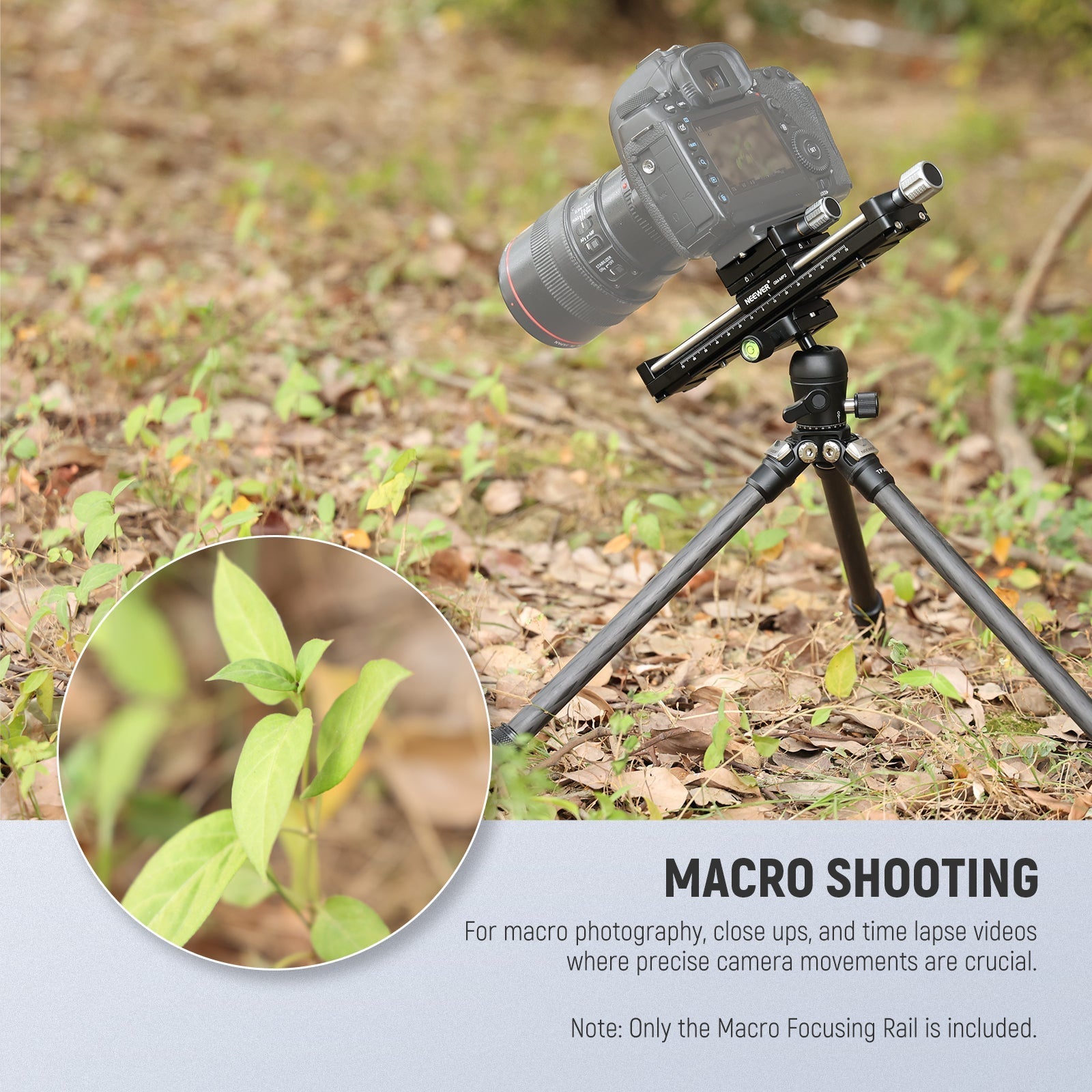 NEEWER GM-MP2 140mm Macro Focusing Rail Slider with 360° Rotation