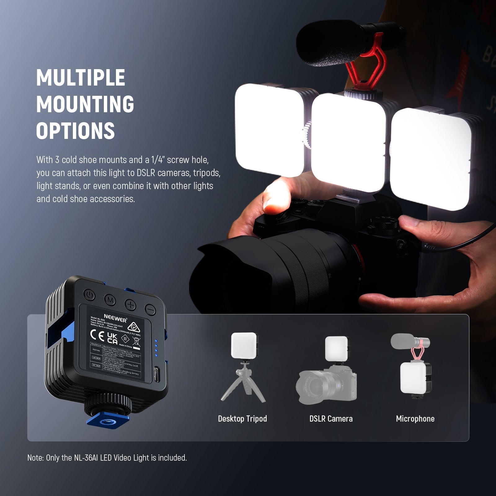 NEEWER NL-36AI Bi-Color Portable LED Video Light