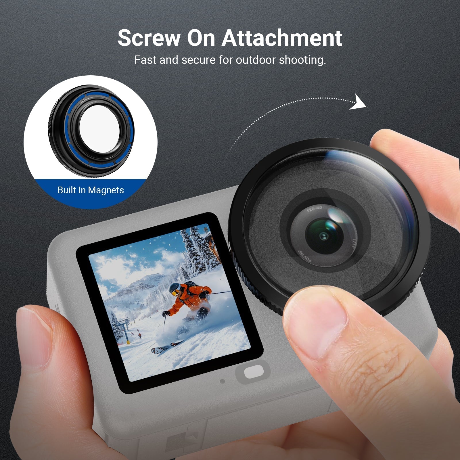 NEEWER FL-B53 180° FOV Wide Angle Lens For DJI Osmo Action 6