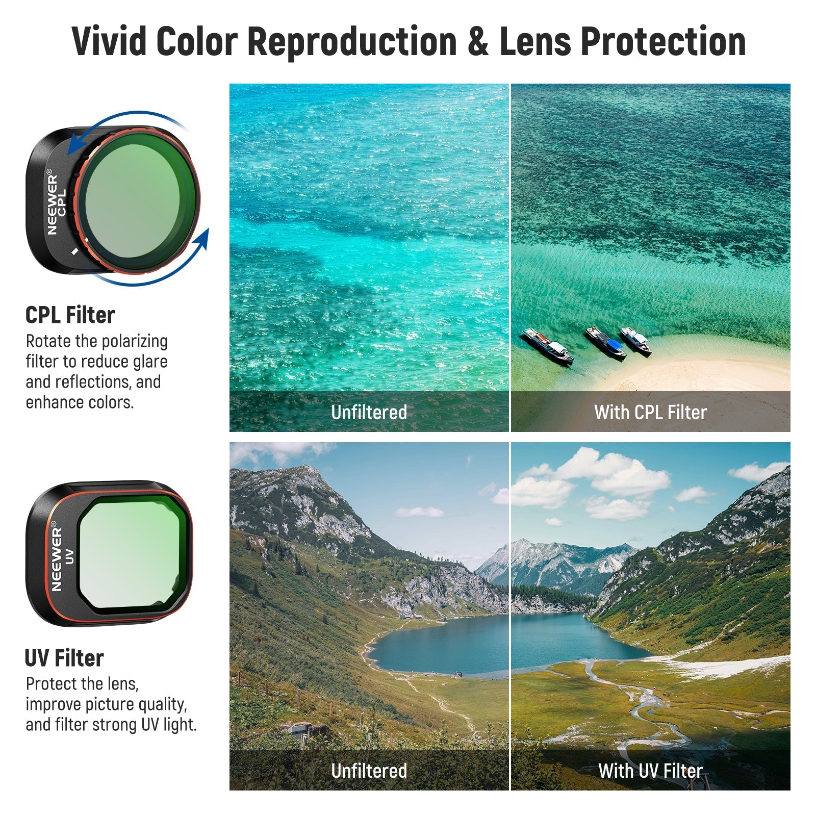 NEEWER FL-A33 16-Pack ND & CPL & Effect Filter Set for DJI Mini 4 Pro