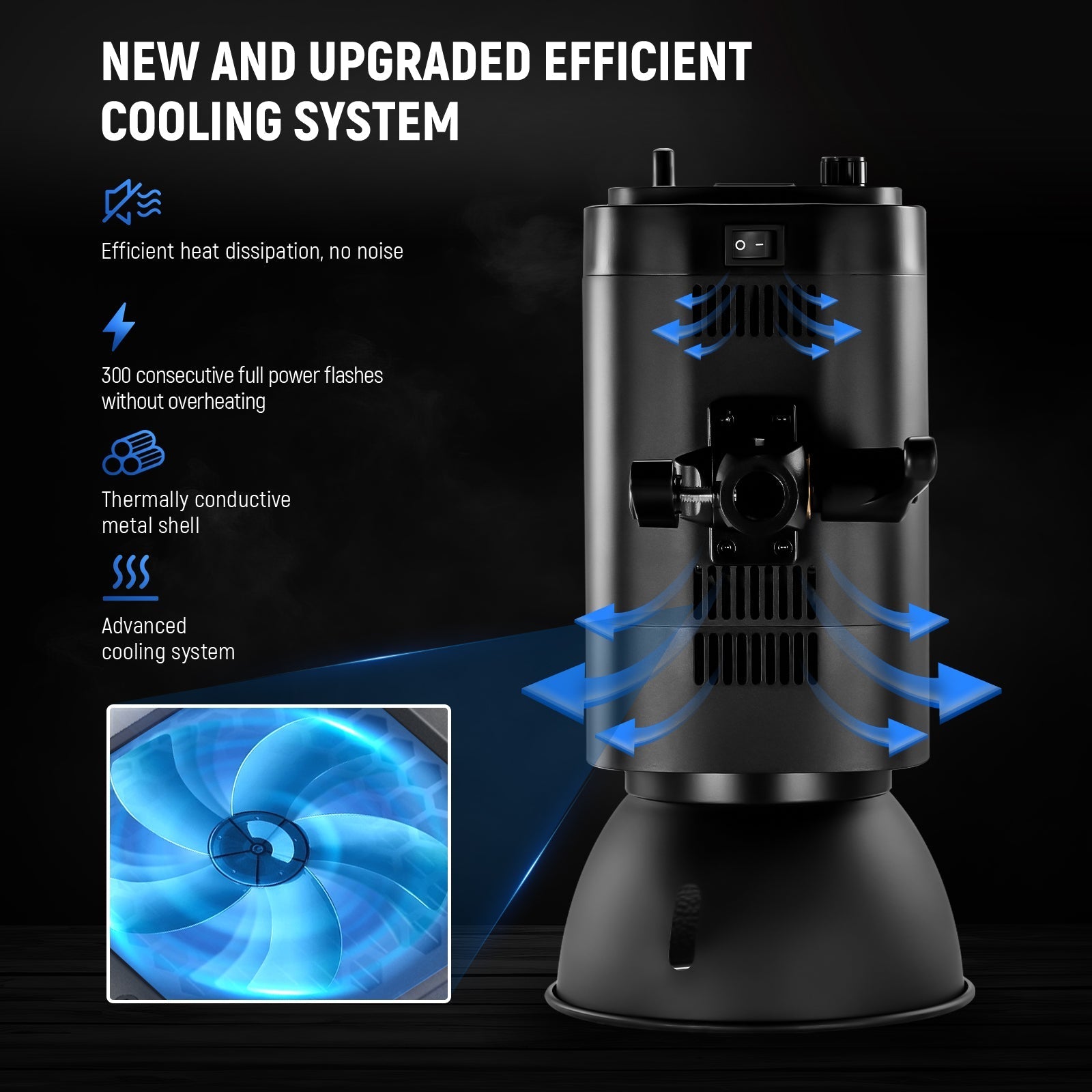 NEEWER 2 Pack S101-300W PRO 300Ws Studio Monolight Flash Light Kit