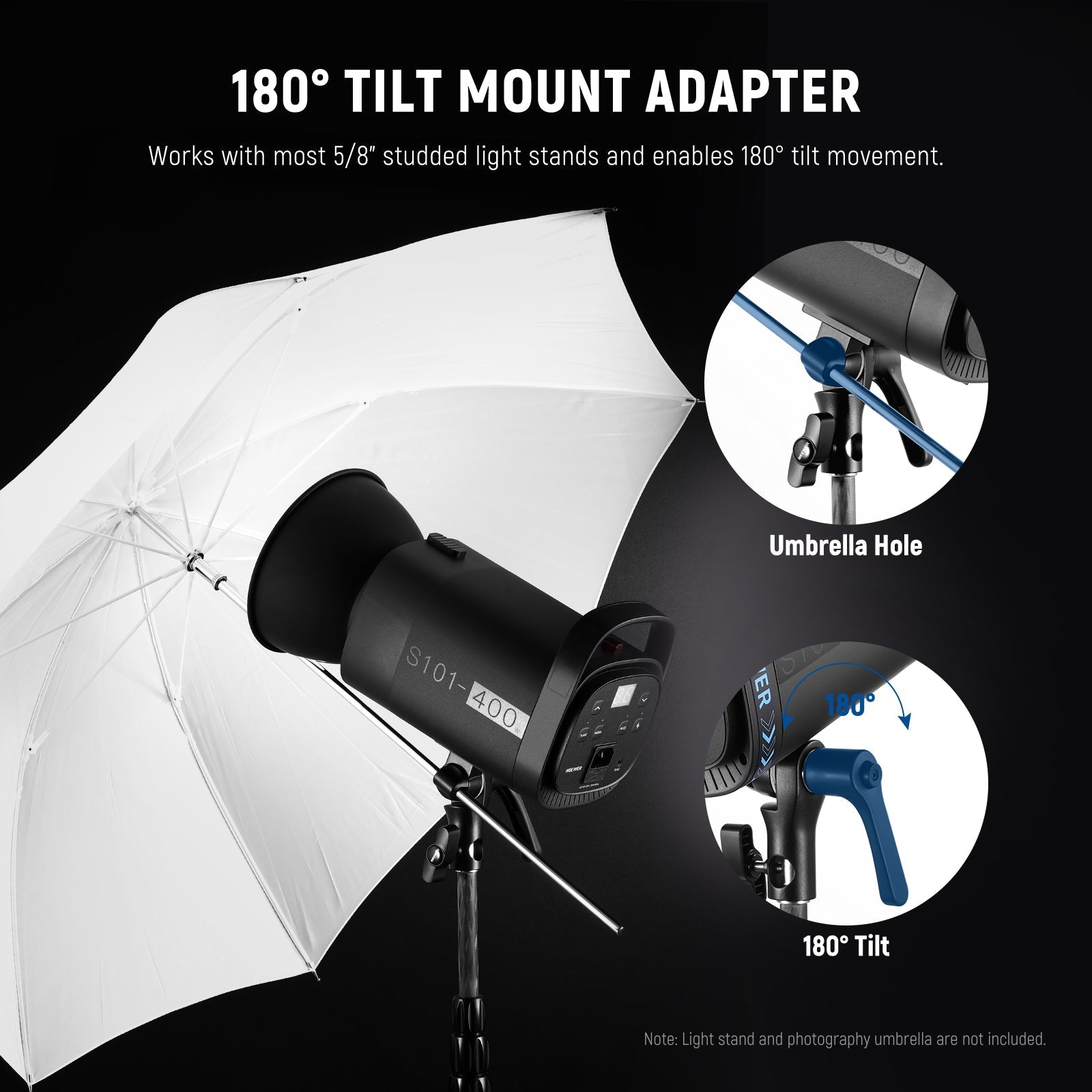 NEEWER 2 Pack S101-400W 400Ws Studio Monolight Flash Light Kit