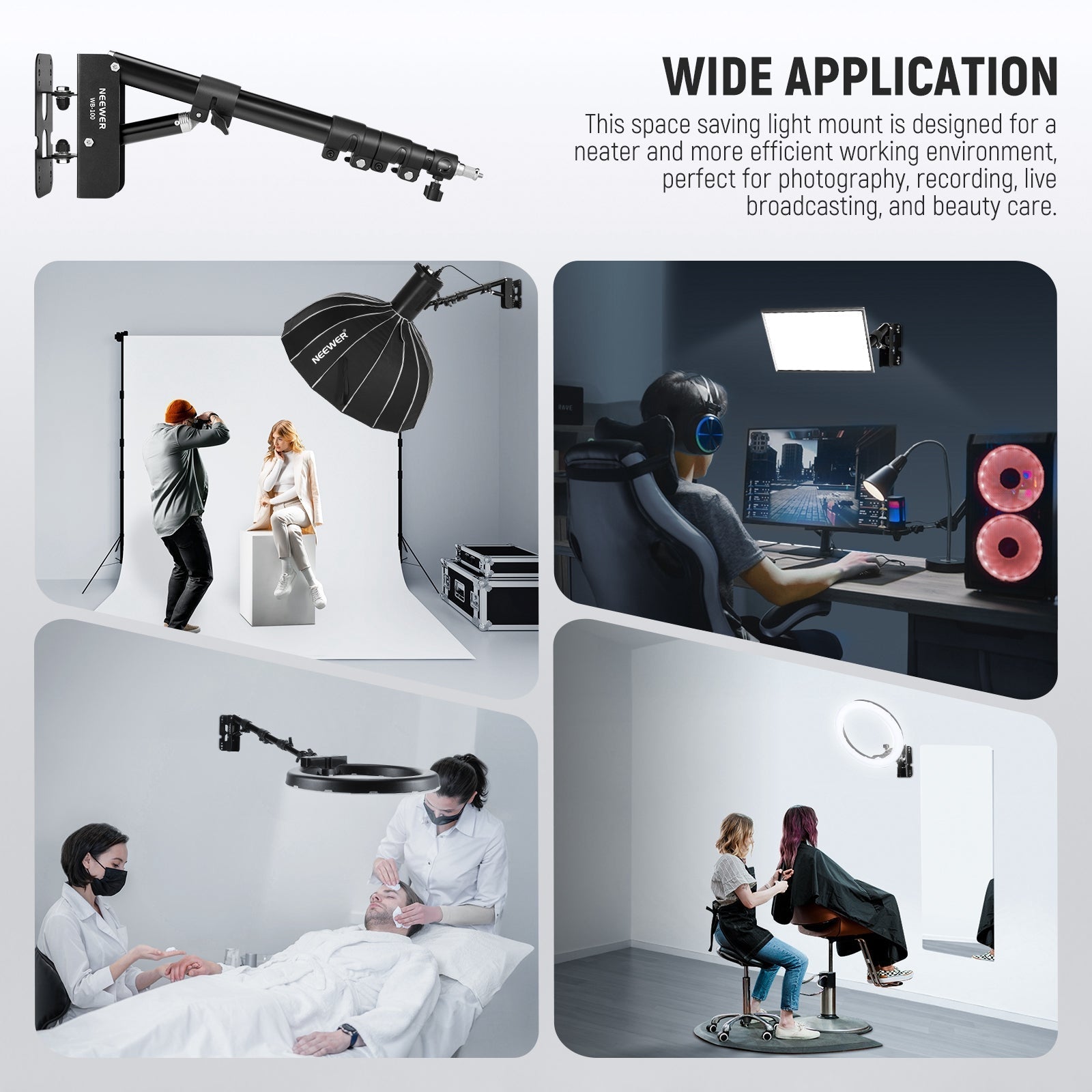NEEWER WB-100 116cm Triangle Wall Mounting Boom Arm