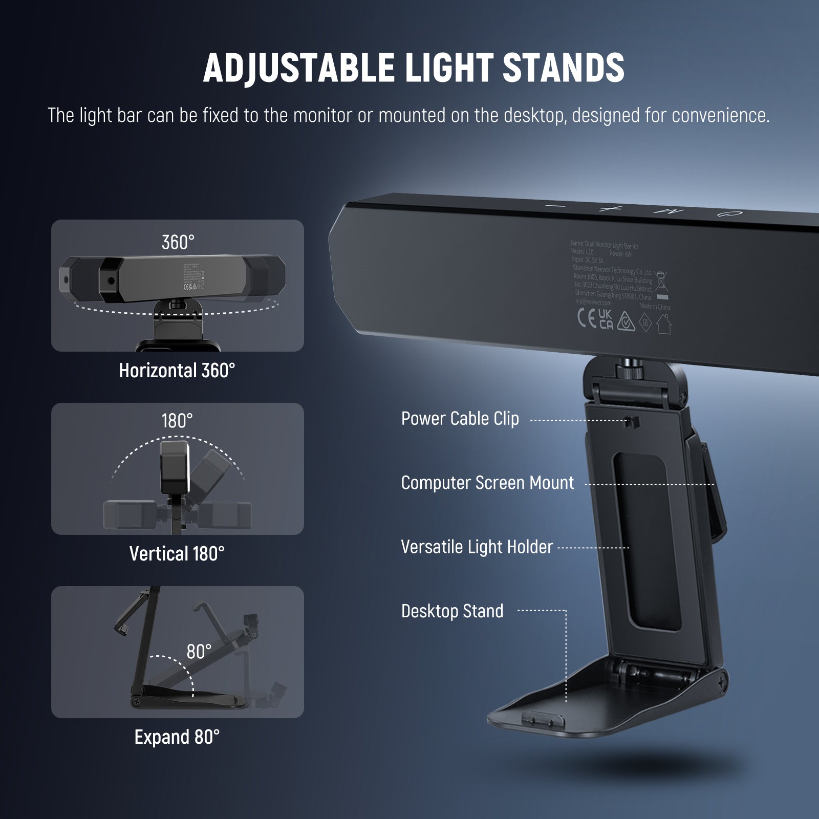NEEWER BASICS L10 Bi Color Monitor Light Bar Kit