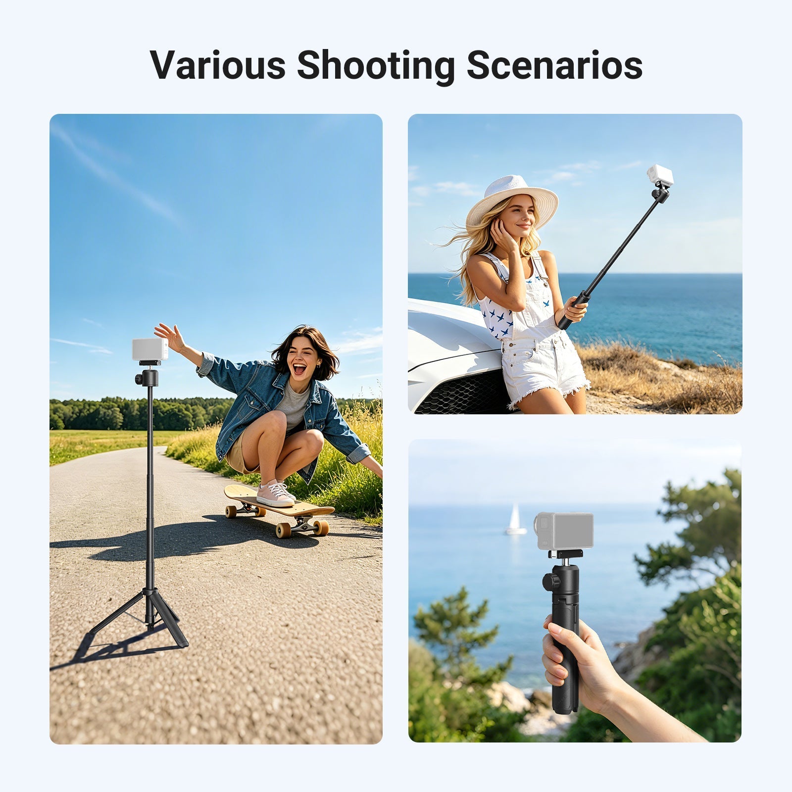 NEEWER BASICS TP57 Selfie Stick Tripod for DJI Osmo Action 6/360/Nano